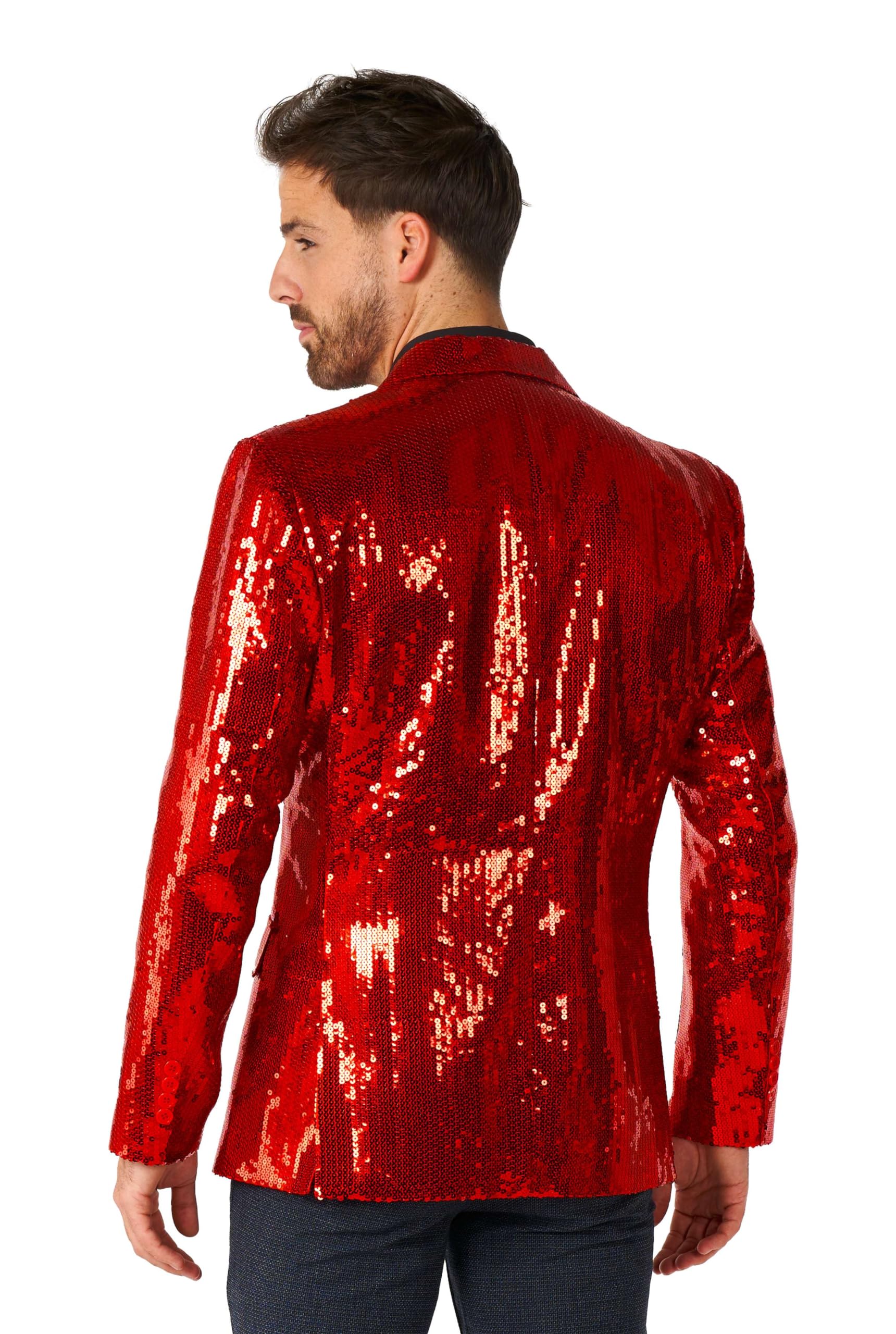 SUITMEISTER Men's Slim Fit Sequins Party Blazer - Shiny Prom, Christmas & NYE Jacket for Special Occasions | Perfect for Weddings, Club Nights & Formal Events