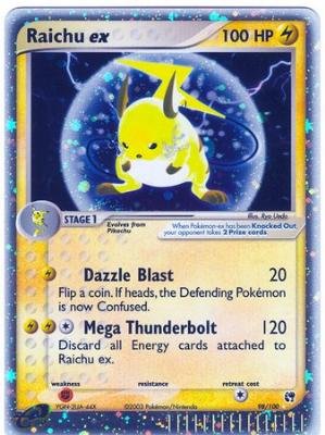 Raichu ex - EX Sandstorm Holofoil Pokemon Trading Card 98/100 - Rare Collectible Card for Battles & Trading - Perfect for Pokemon TCG Players & Collectors
