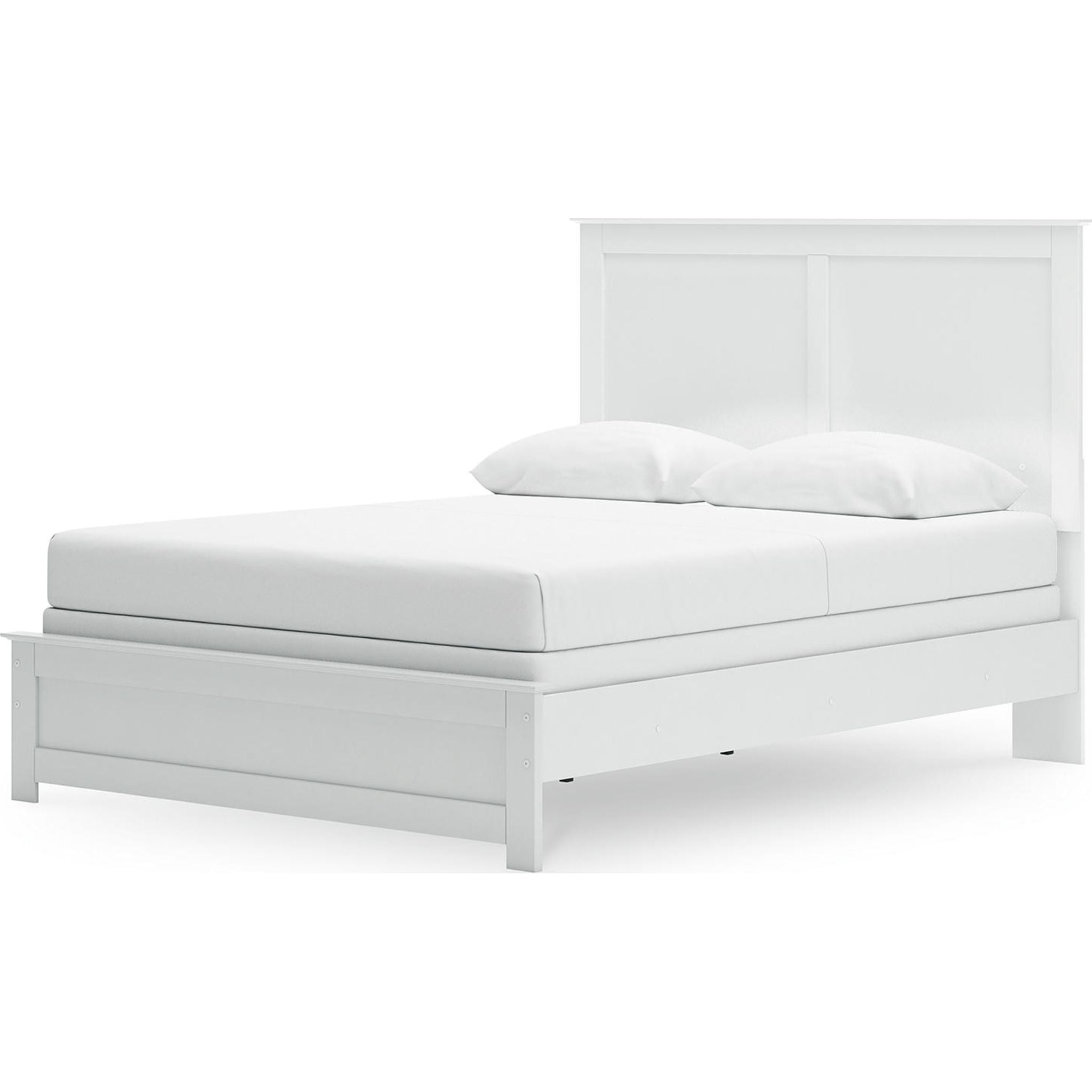 Bostwick Shoals Panel Bed - White Queen Size Bed Frame for Modern Bedroom - Perfect for Master Bedroom, Guest Room & Home Decor