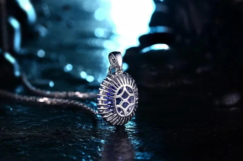 18K White Gold Oval Tanzanite & Diamond Pendant - 8x10mm 3.19ct Natural Tanzanite with Sapphire Accents - Perfect for Engagement, Anniversary & Special Occasion Gifts