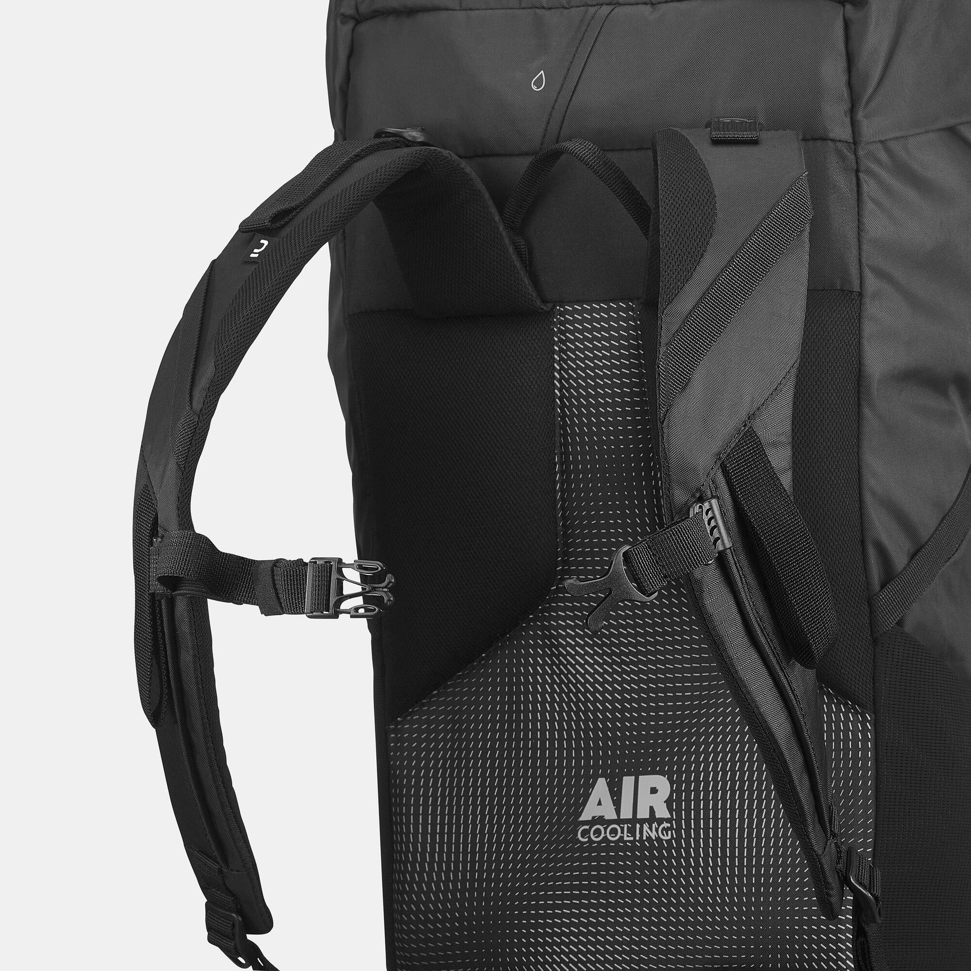 Quechua MH100 35L Lightweight Hiking Backpack for Men & Women - Water-Resistant Daypack for Outdoor Adventures, Camping, and Travel