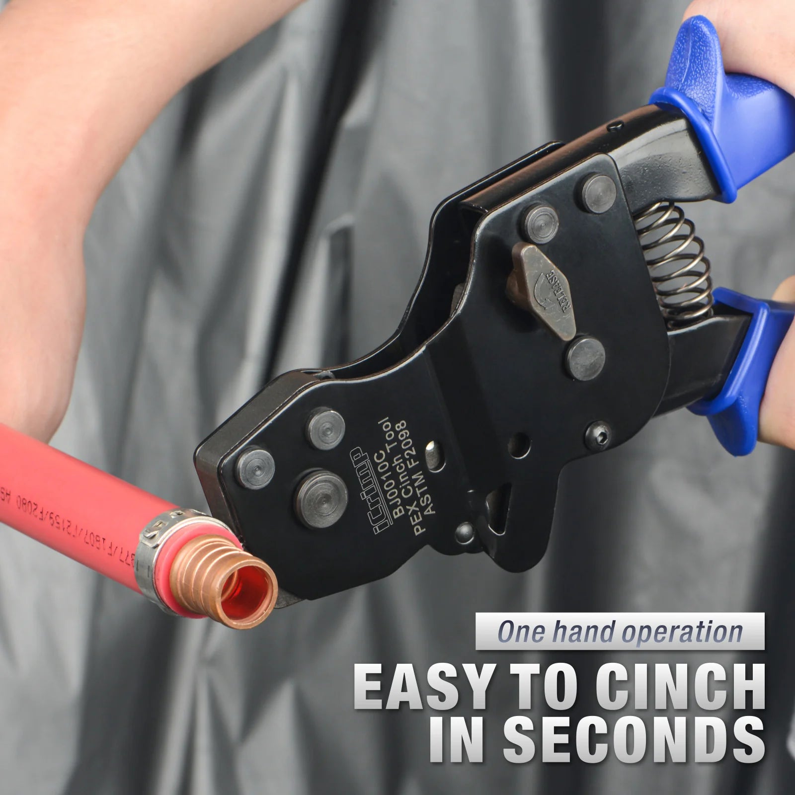 One-Handed Ratchet PEX Clamp Tool for 3/8