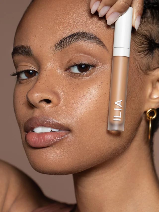 ILIA True Skin Serum Concealer - Non-Comedogenic, Vegan & Cruelty-Free | Reduces Dark Circles & Blemishes for Sensitive Skin | Turmeric SC4.5 (0.16 oz/5ml) | Perfect for Daily Makeup & Natural Coverage