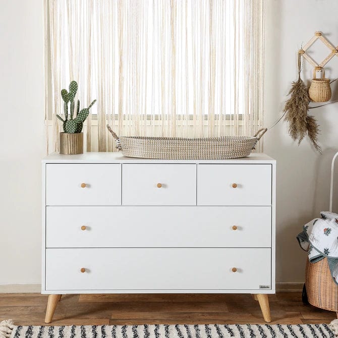 Austin 5 Drawer Dresser - Solid Wood Bedroom Chest of Drawers for Storage | Perfect for Master Bedroom, Guest Room & Nursery Organization