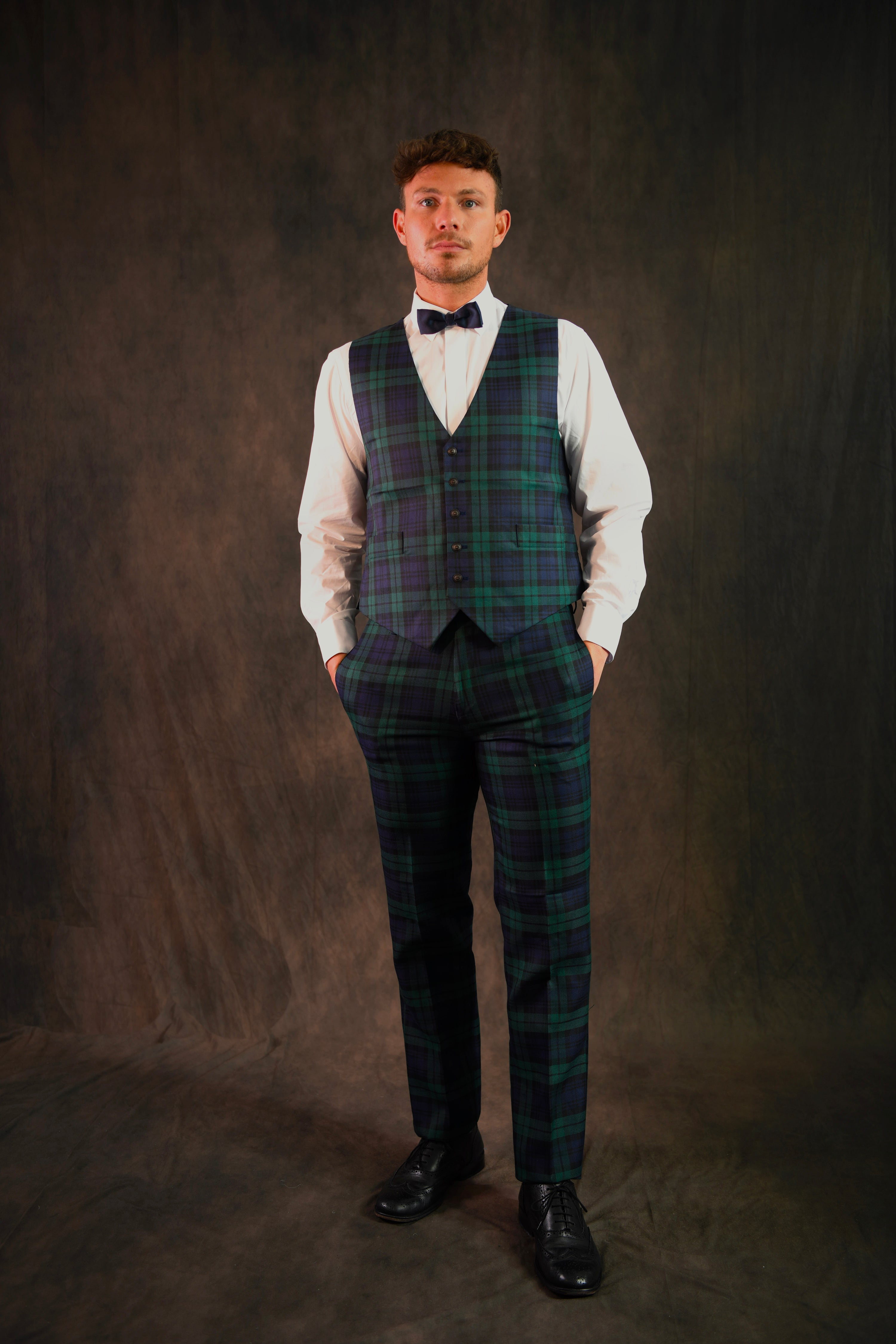 Black Watch Tartan Waistcoat for Men - Classic Scottish Kilt Vest | Perfect for Weddings, Highland Games & Formal Events