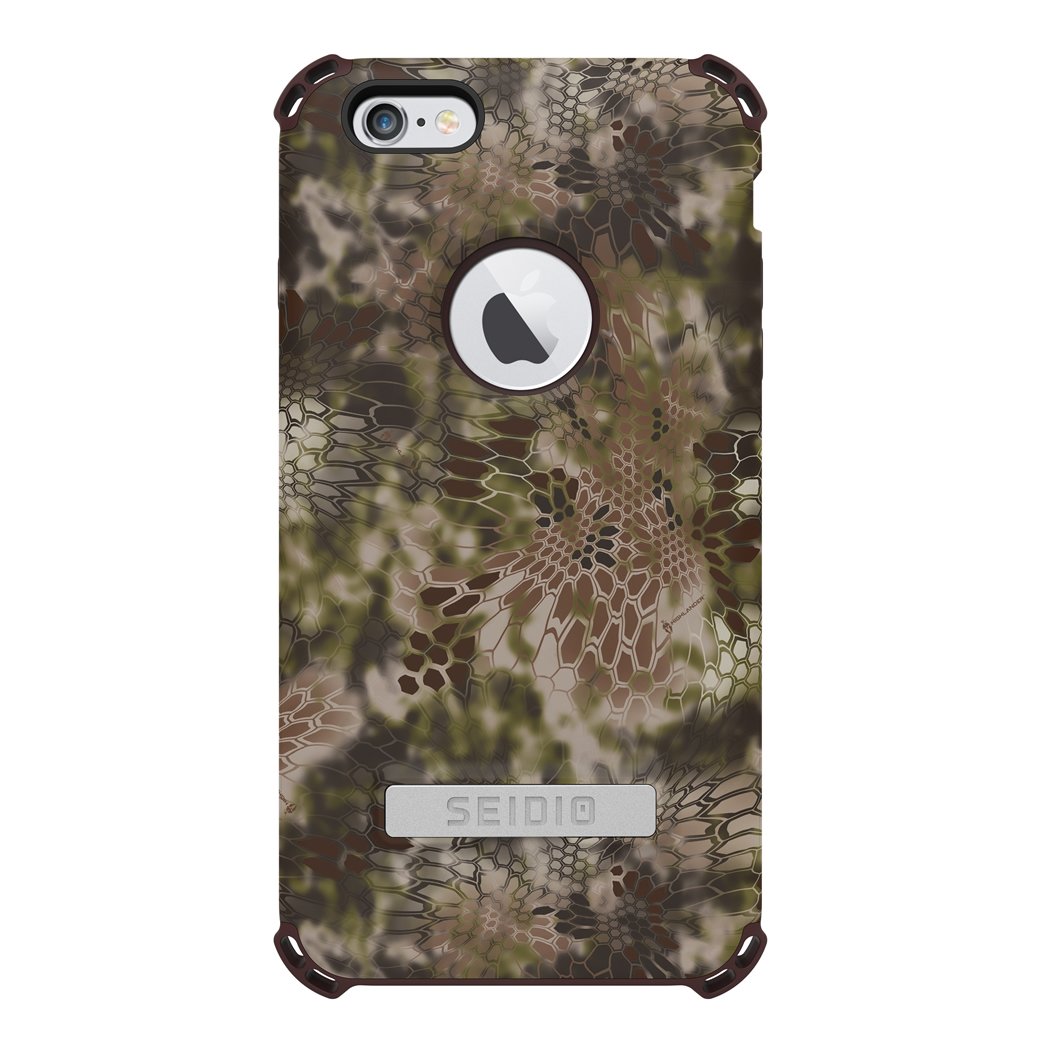 Premium Dilex Case with Metal Kickstand for iPhone 6 Plus/6s Plus - Kryptek Highlander Design | Protective Phone Cover for Outdoor, Travel & Daily Use