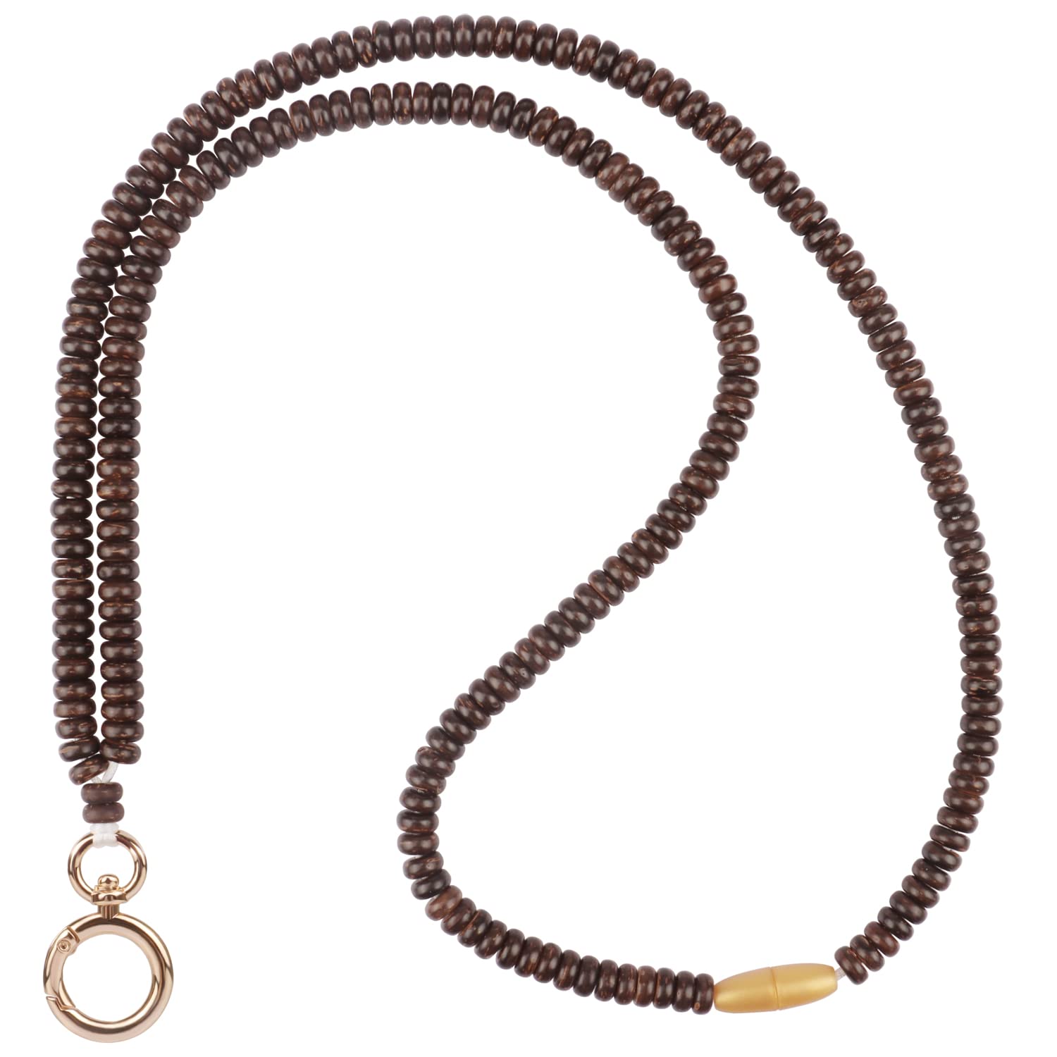 Stylish Wood Beaded Lanyard for Teachers - Boho Breakaway ID Badge Holder & Keychain - Perfect Women's Gift for School, Office, or Conference Use