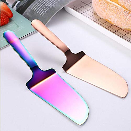 Premium Stainless Steel Cake Server Set - Serrated Cutter Knife & Spatula (4-Piece Silver Set) for Birthday Parties, Weddings & Dessert Serving