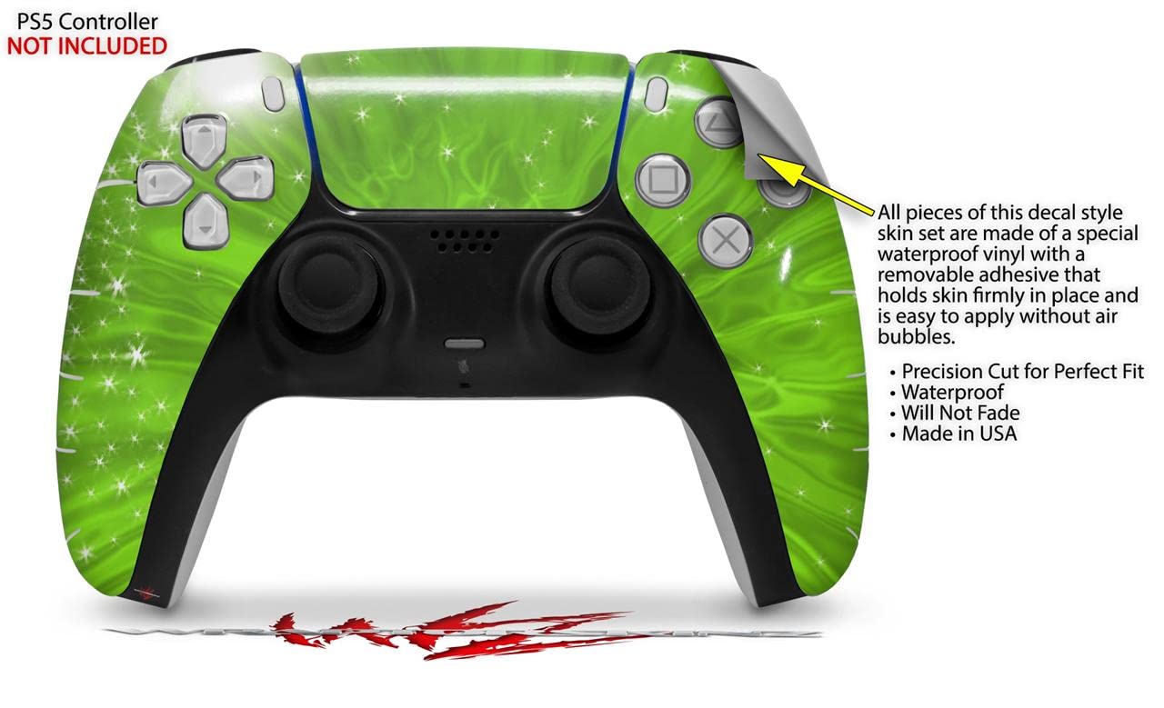 PS5 DualSense Controller Skin Wrap - Stardust Green for Gaming Protection