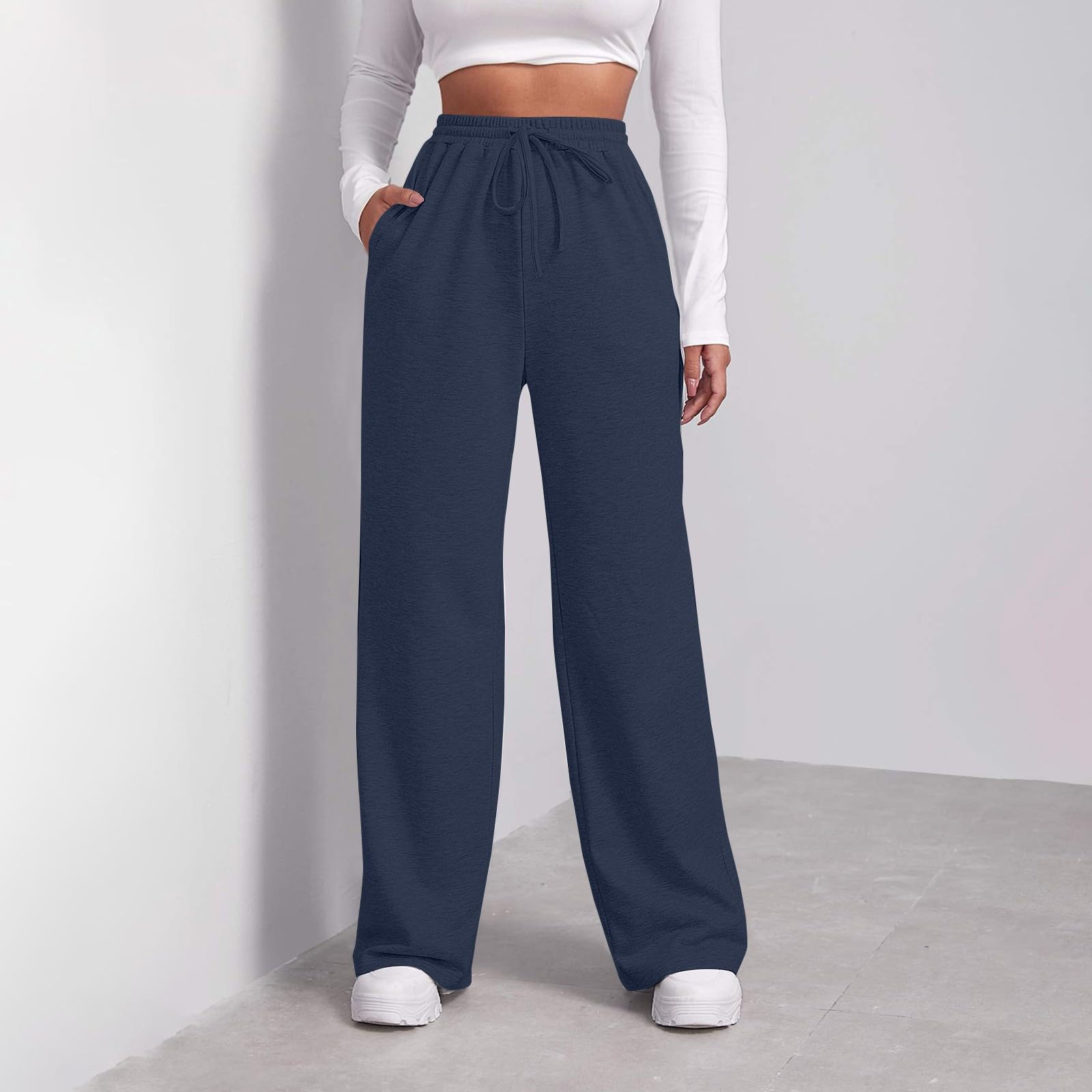 UOFOCO Women's Baggy Straight Leg Sweatpants - Cozy Athletic Joggers for Yoga, Running & Lounge Wear | Solid Color Casual Sportswear | 2025 Spring Collection