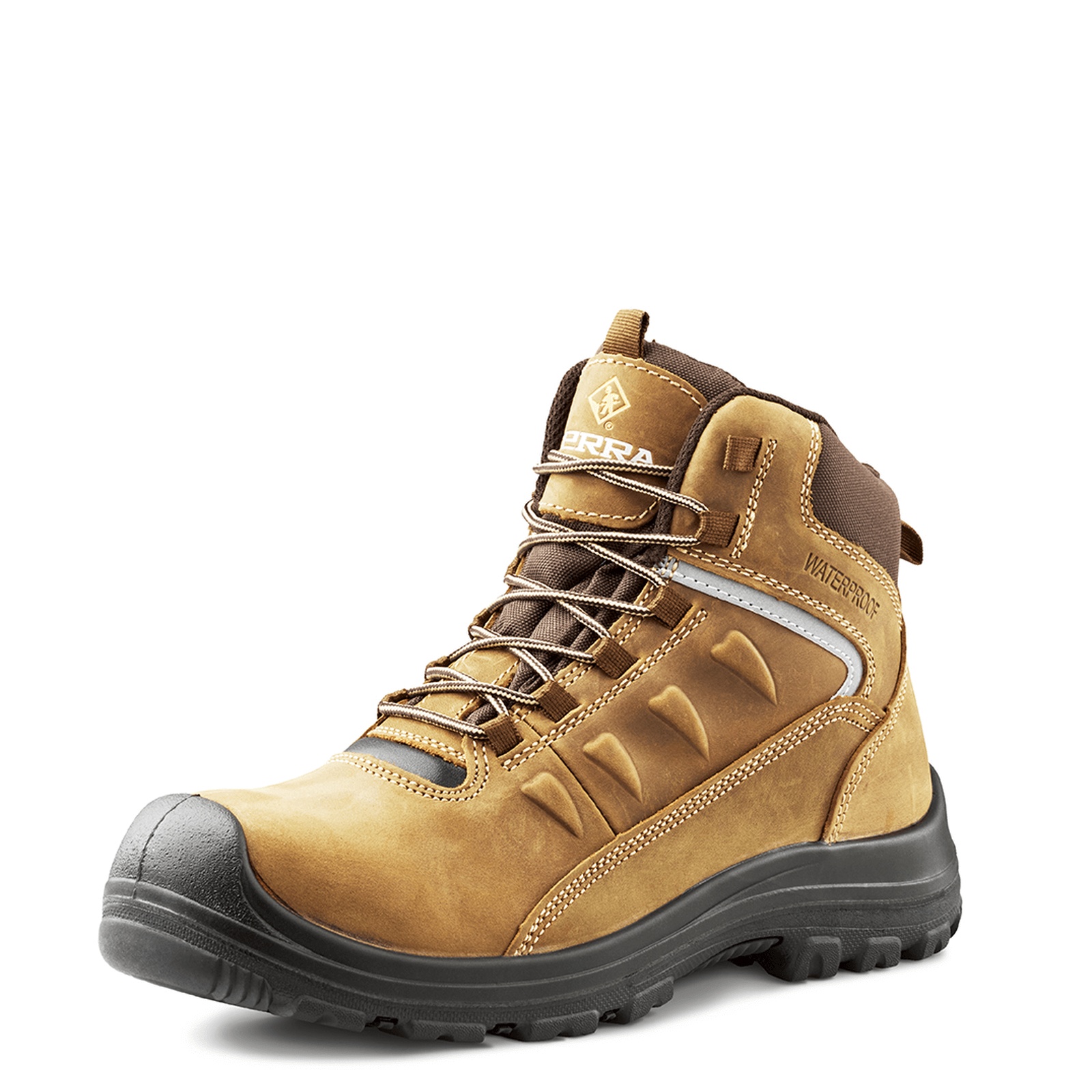 Findlay 6 Inch Waterproof Composite Toe Work Boots for Men - Brown Safety Shoes for Construction, Warehouse & Outdoor Work