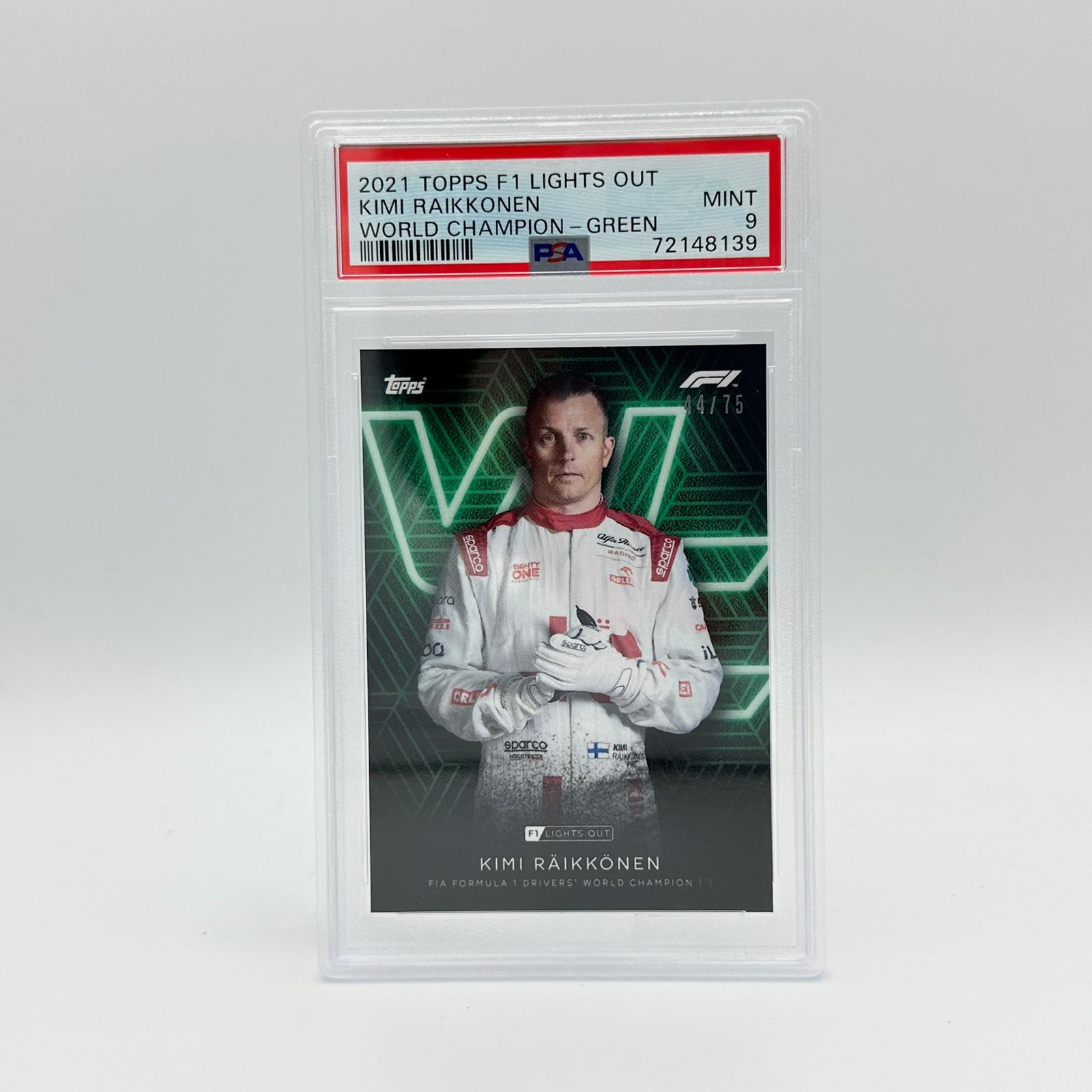 PSA 9 Graded 2007 Kimi Raikkonen Formula 1 World Champion Card 44/75 - Rare Collectible for F1 Fans & Sports Memorabilia Enthusiasts