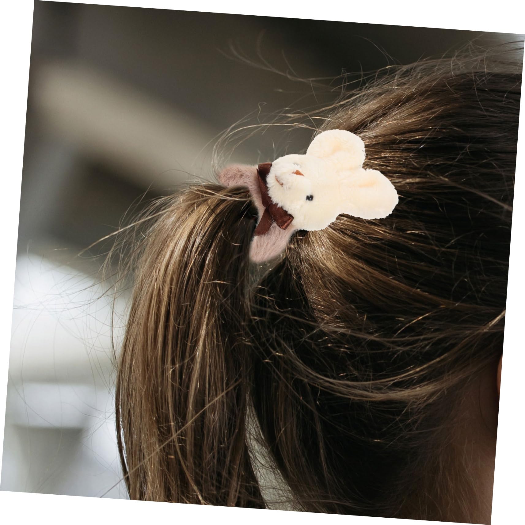 KESYOO 4pcs White Faux Rabbit Hair Scrunchie - Soft Plush Bunny Animal Elastic Hair Bands, Fuzzy Ponytail Holders for Women & Girls | Perfect for Costume Parties, Everyday Wear & Gift Giving