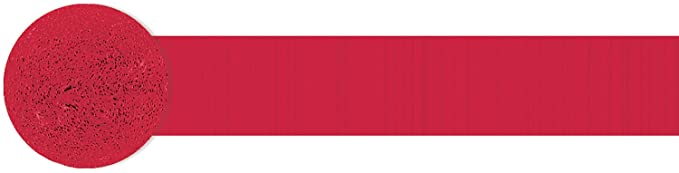 Vibrant Red Crepe Paper Streamers - 50ft Roll for Party Decorations, Birthday Backdrops, and Festive Celebrations