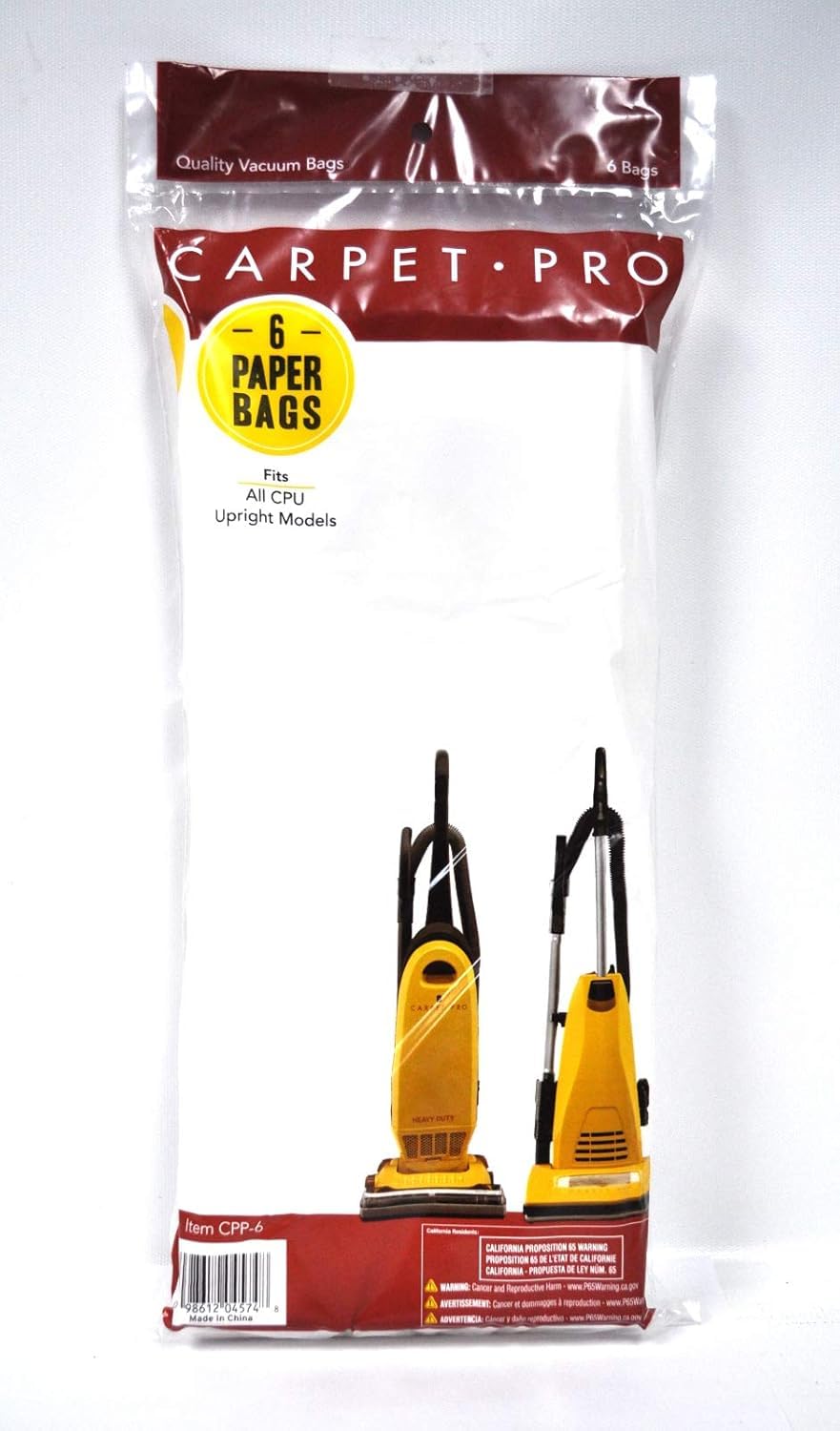 Carpet Pro Vacuum Cleaner 6Pk Paper Bags - Replacement for Cpp-6 | Home Cleaning
