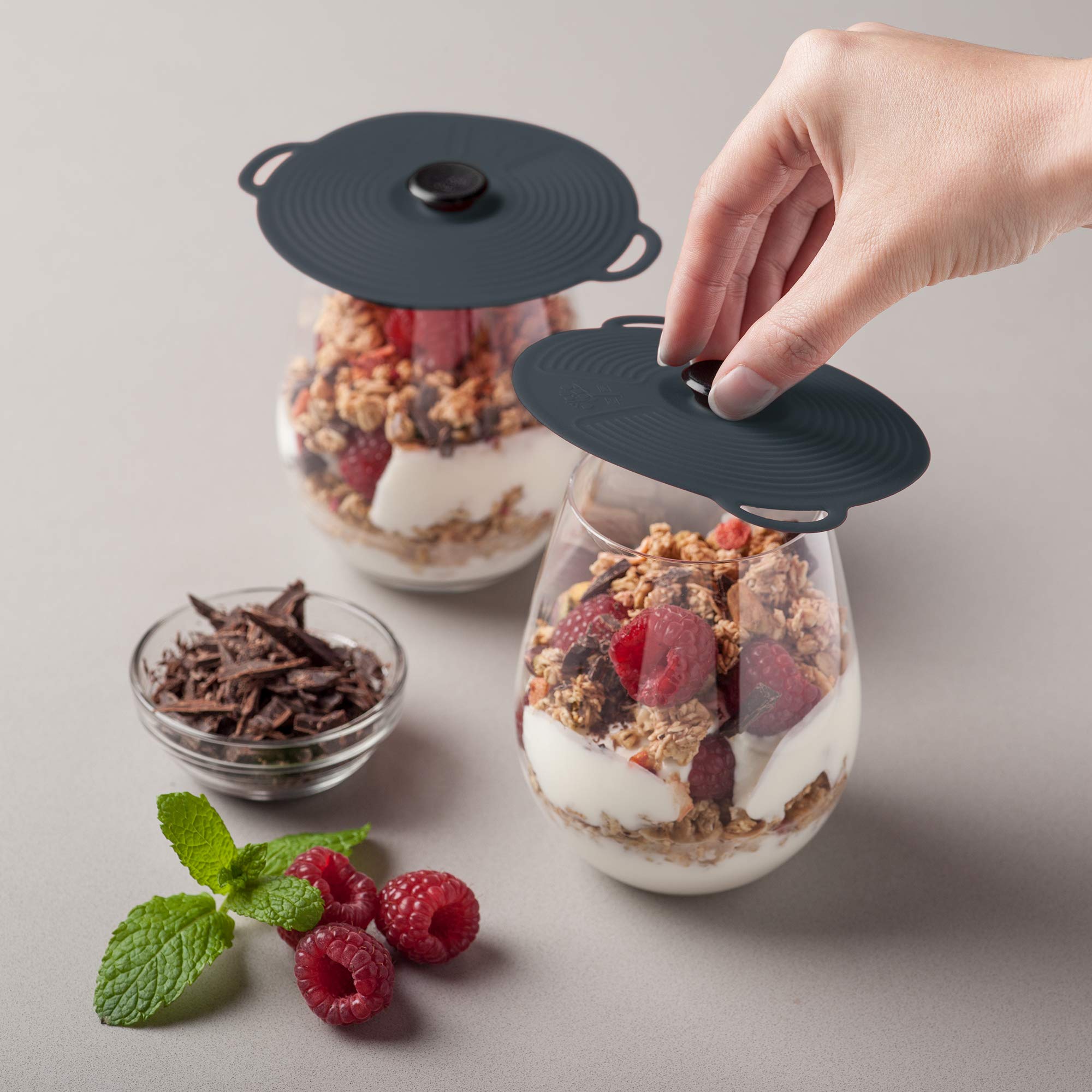 Zeal Silicone Airtight Food Storage Lids - Reusable, Eco-Friendly, BPA-Free - Set of 2 (10cm/3.94