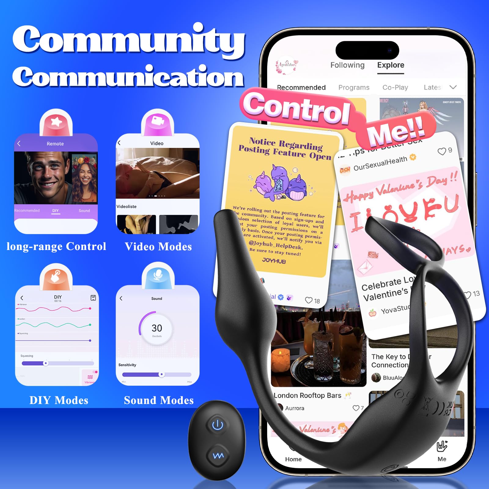 Premium Prostate Massager for Men - 7 Vibration Modes with APP & Remote Control, Powerful Stimulation for Enhanced Pleasure - Perfect for Couples Play & Solo Exploration