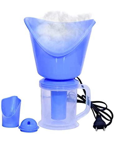 SOLDTRUE 3-in-1 Facial Steamer & Vaporizer for Face and Nose - Portable Cold & Cough Relief, Home Spa Facial Steamer Machine with Fabric Steam Brush for Adults & Kids (Multi Color) - Perfect for Home Use, Travel, and Skincare Routine
