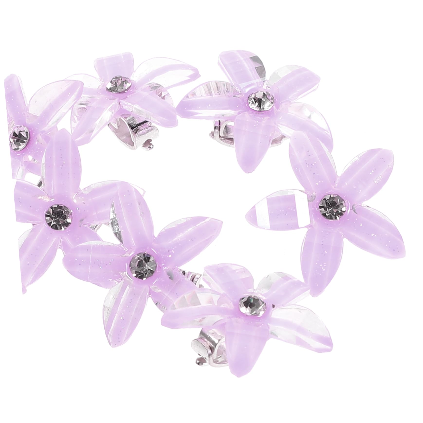 10pcs Cute Rhinestone Hair Clips for Girls - Butterfly & Flower Claw Clips, Mini Vintage Hair Accessories for Toddlers (Purple Small Flowers) - Perfect for School, Parties & Daily Hairstyles