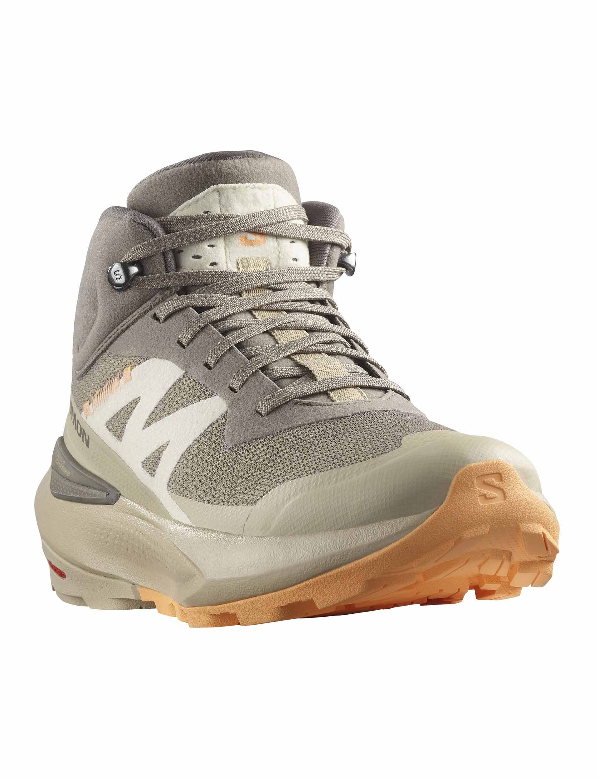 Elixir Activ Mid Gore-Tex Hiking Shoes for Men - Falcon/White Pepper/Papaya Color - Waterproof Trail Running & Outdoor Adventure Footwear