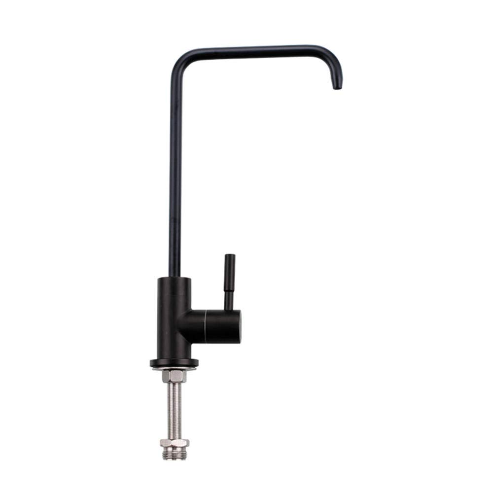Stainless Steel Rotatable Kitchen Tap Mixer for Drinking Water - Single Hole Water Filter Faucet, Compatible with Water Purifier (Black) - Perfect for Home, Office, and RV Use
