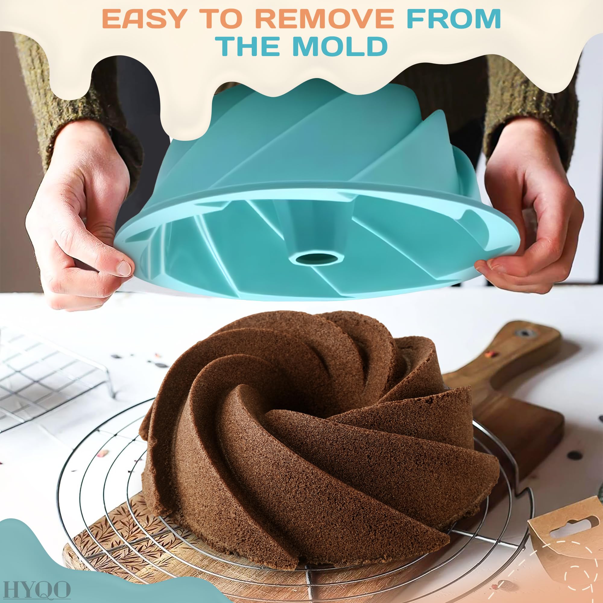 Non-Stick Silicone Bundt Cake Pan - 10 Inch Round Baking Mold for Homemade Cakes, Bread & Muffins | Dishwasher Safe & Heat Resistant | Perfect for Birthday Parties, Holiday Baking & Family Gatherings