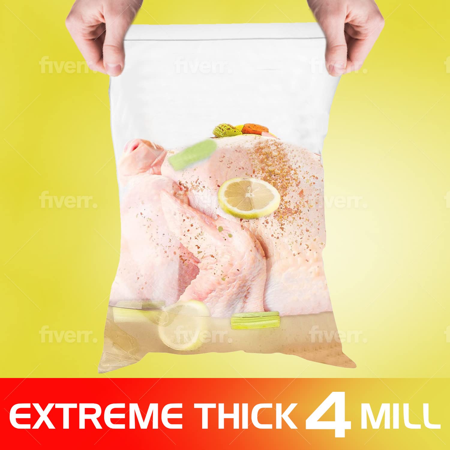 25 Count 4 Gallon Heavy Duty Disposable Freezer Bags - Extra Thick 4 Mil Ziplock Storage Bags for Food, Clothing, Toys & Moving | Large Clear Plastic Bags for Freezing, Organizing & Household Storage