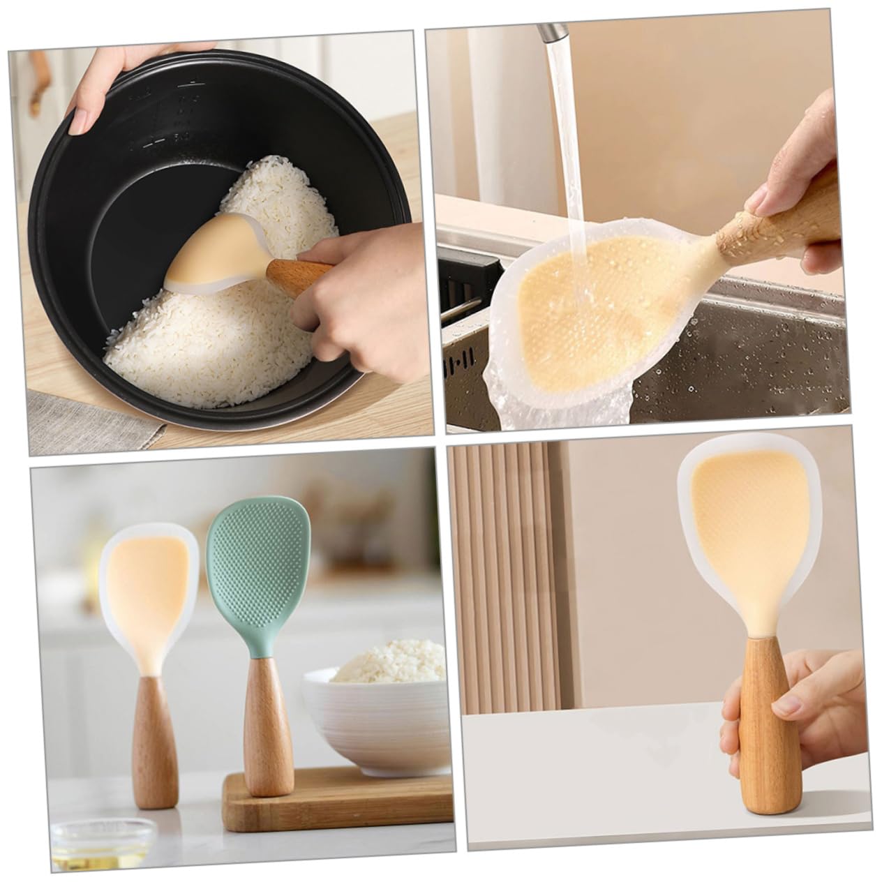 2-Piece Non-Stick Rice Scoop and Serving Spoon Set - Perfect for Rice Cookers, Food Storage & Meal Prep - Ideal for Cooking, Serving & Portioning Rice at Home