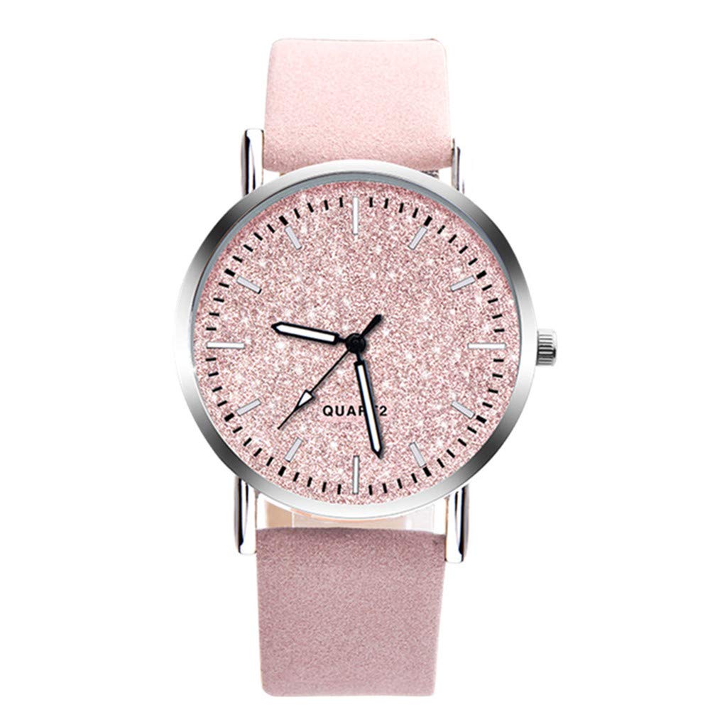 Elegant Pink Women's Quartz Watch - Casual Leather Strap for Daily Wear & Gifts