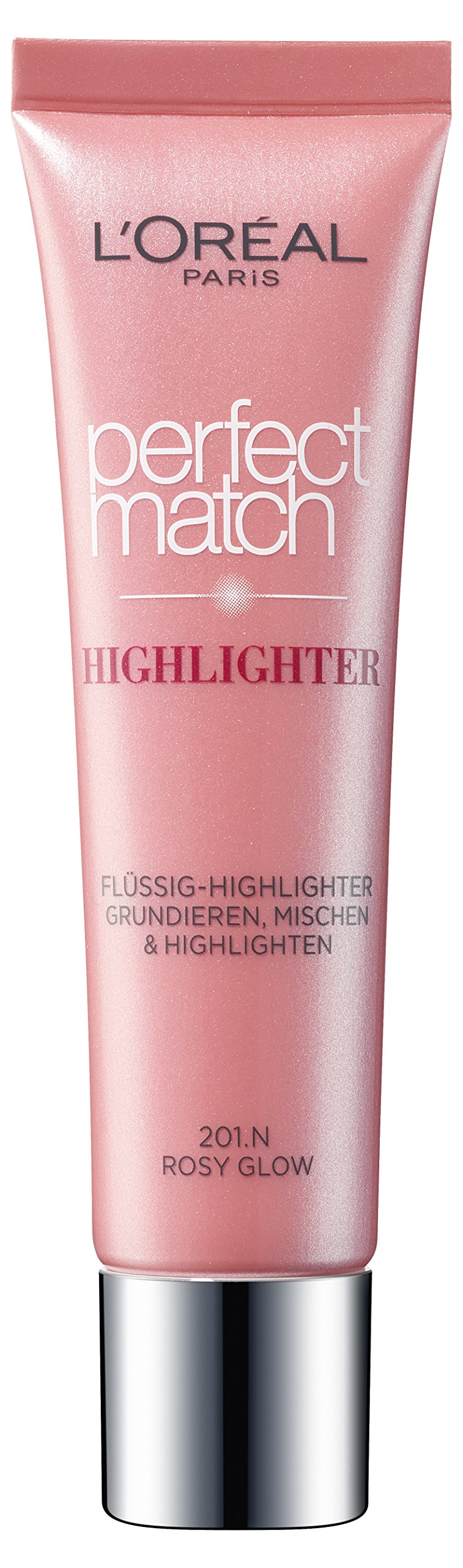 L'Oreal Paris True Match Lumi Glow Nude Highlighter & Foundation - Shade 201.N Rosy Glow | Natural Radiance for Everyday Makeup & Special Occasions