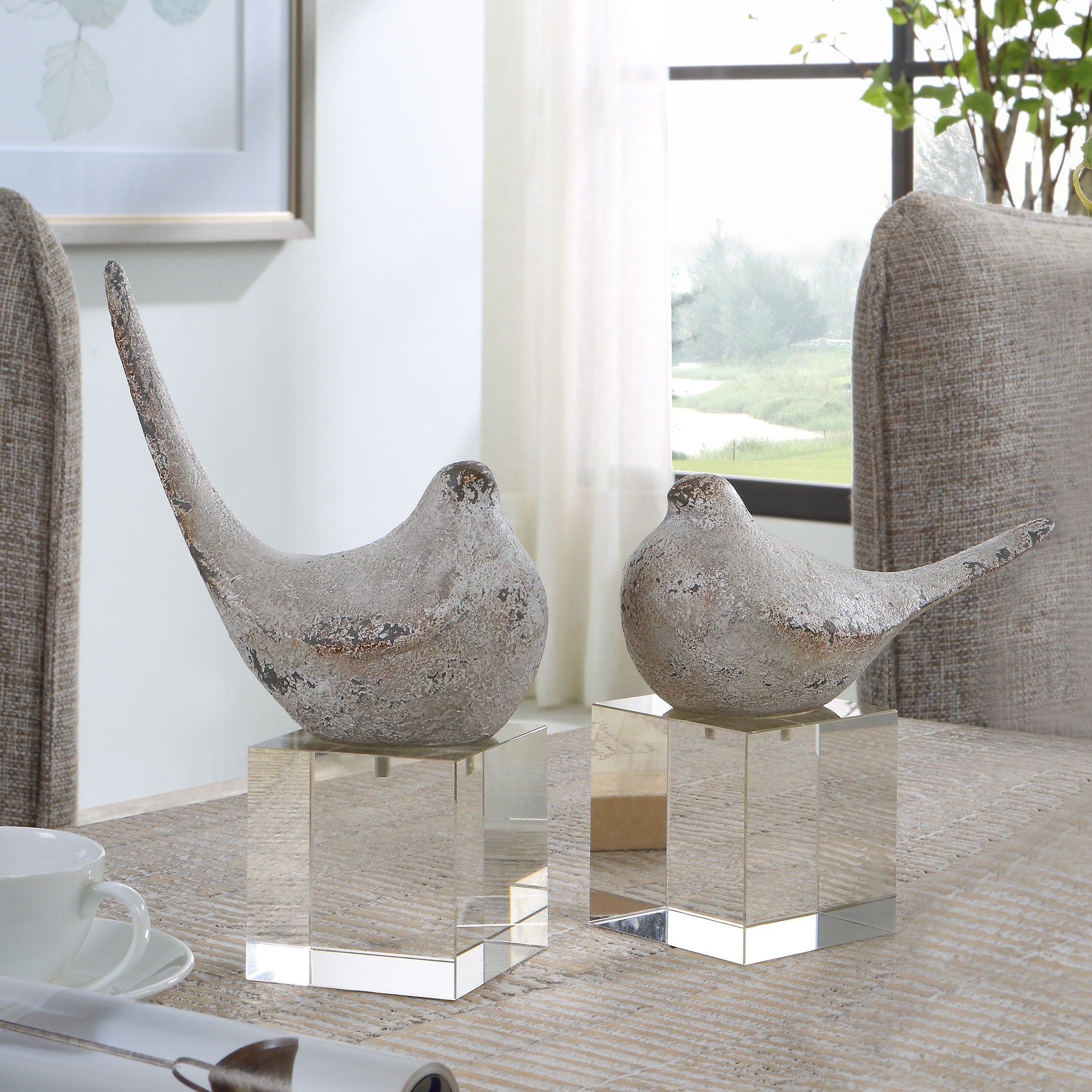 Better Together Bird Sculptures (Set of 2) - Handcrafted Home Decor for Living Room, Bedroom & Office - Perfect Gift for Bird Lovers & Couples