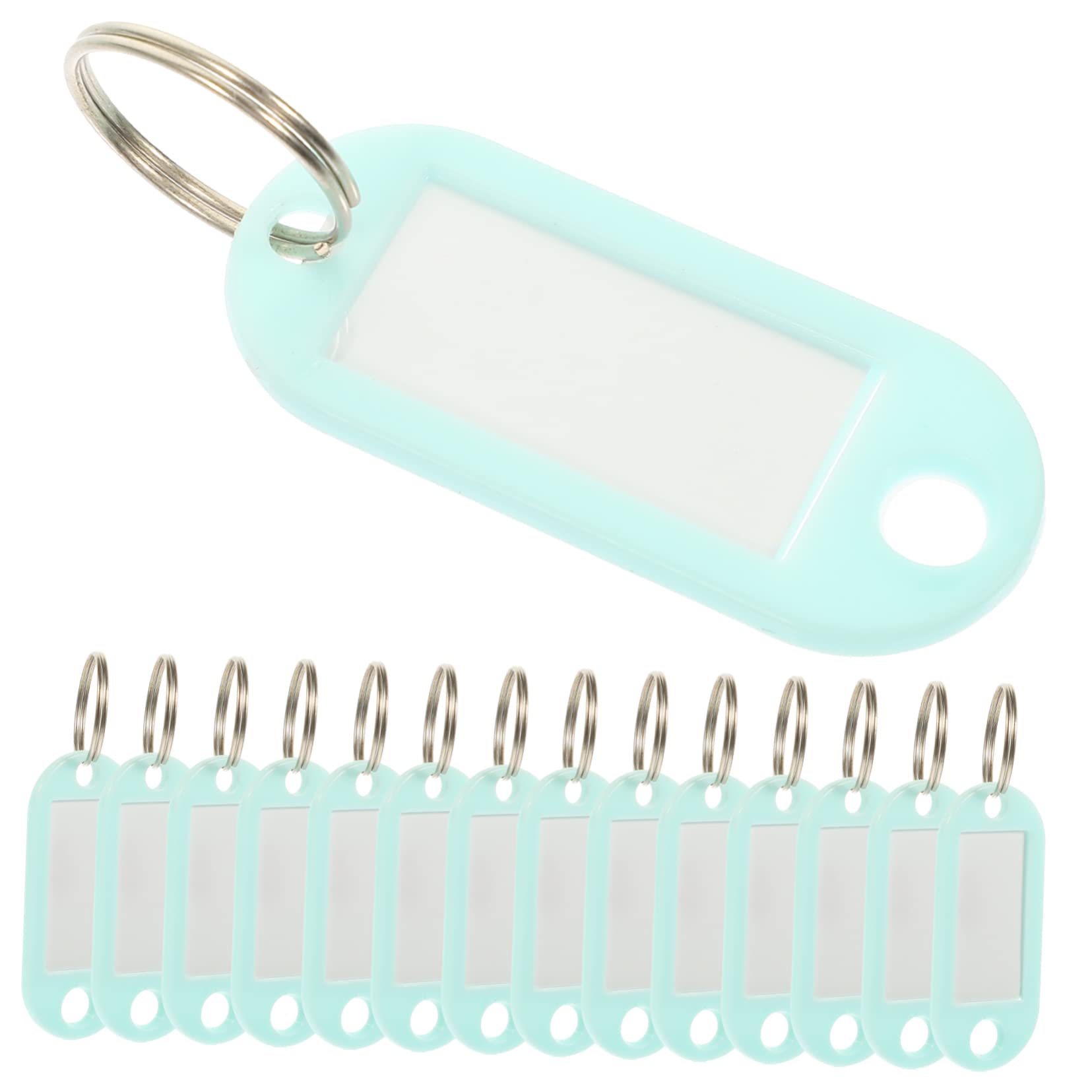 WRITWAA 15PCS Plastic Key Tag Holder - Durable Multi-Purpose Key Chain Labels for Luggage, Backpacks, Gym Bags & Home Organization (Colorful Key Tags)