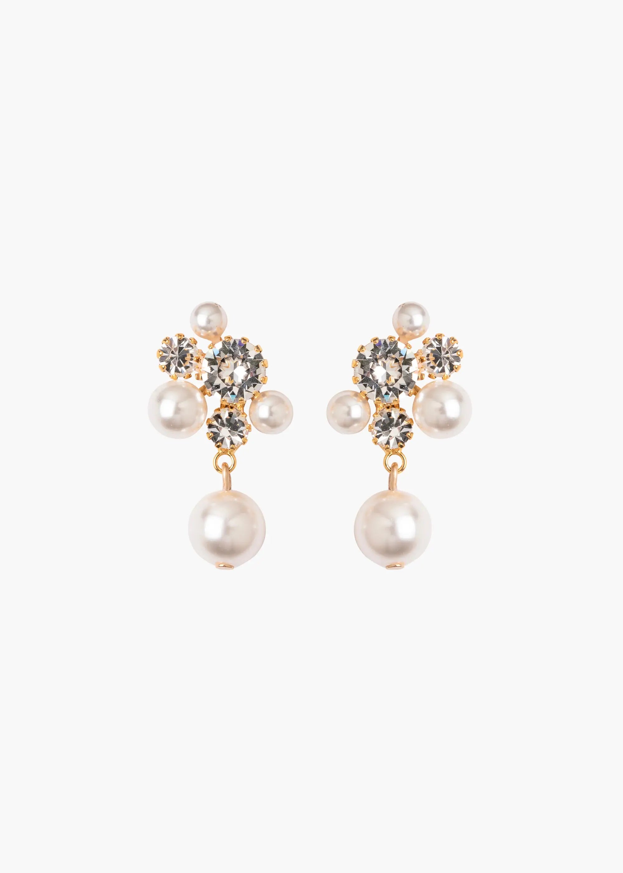 Bristol Crystal Antique Gold Earrings - Elegant Vintage Jewelry for Women, Perfect for Weddings, Parties & Special Occasions