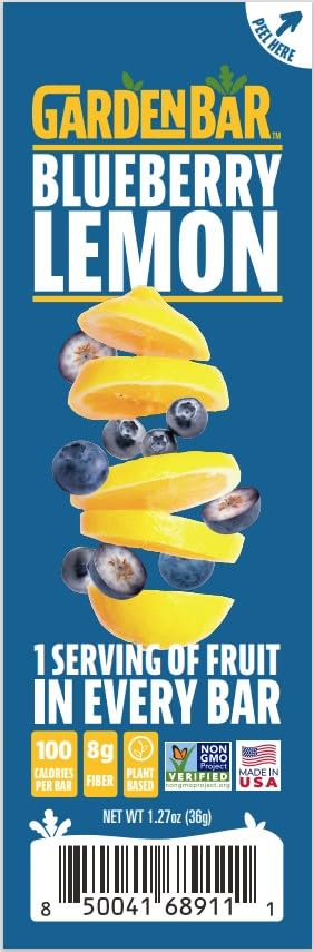 Organic Blueberry Lemon Fruit Leather Jerky | Healthy Vegan Snack, Gluten Free, Non-GMO, High Fiber | 6 Pack | Perfect for Hiking, Lunchboxes & On-the-Go Energy