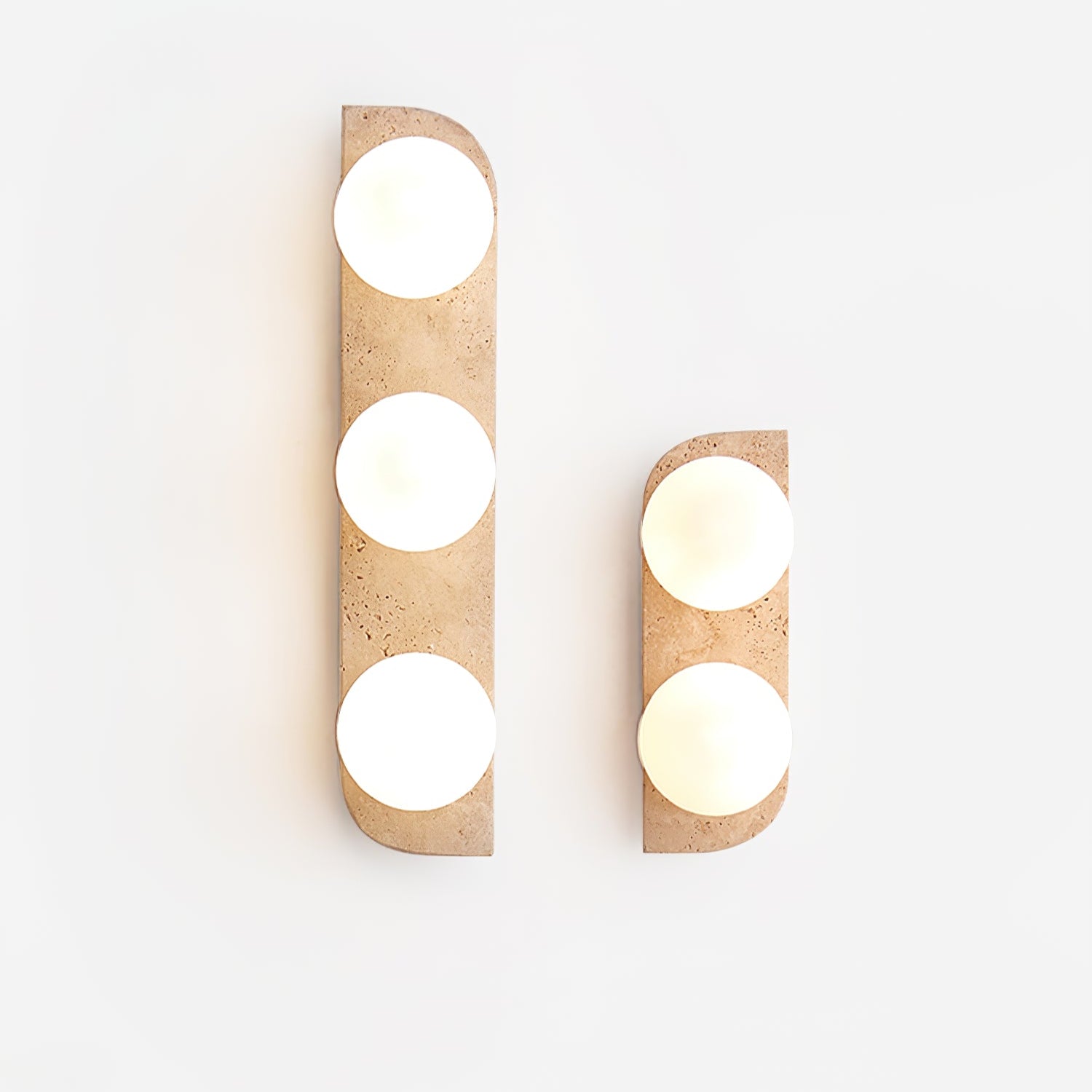 Elysian Travertine Plug-in Wall Sconce - Modern Plug in Wall Light Fixture for Bedroom, Living Room & Hallway Lighting Decor