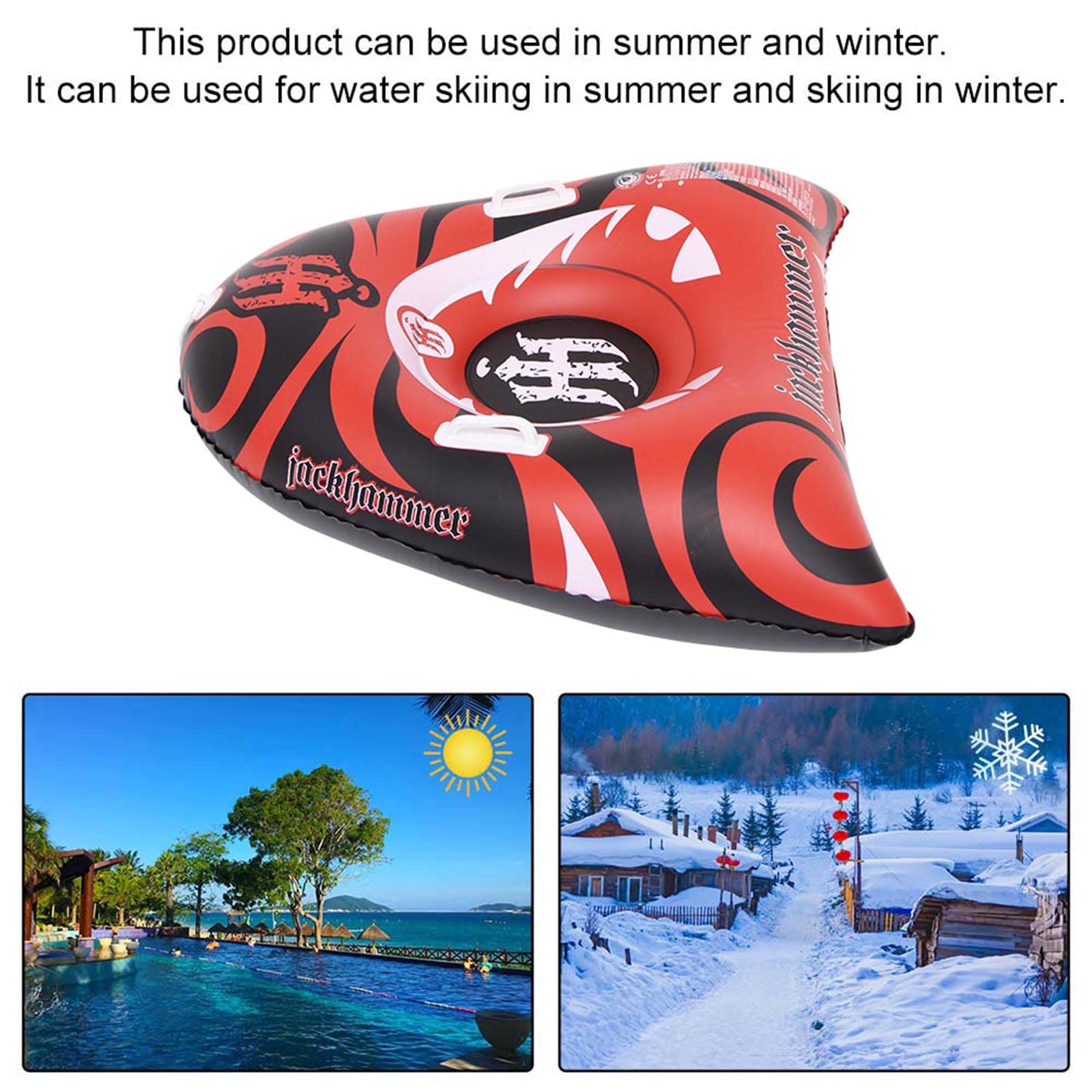 Durable Inflatable Ski Tube for Kids & Adults - Winter Snow Sled Toy for Skiing & Snow Play