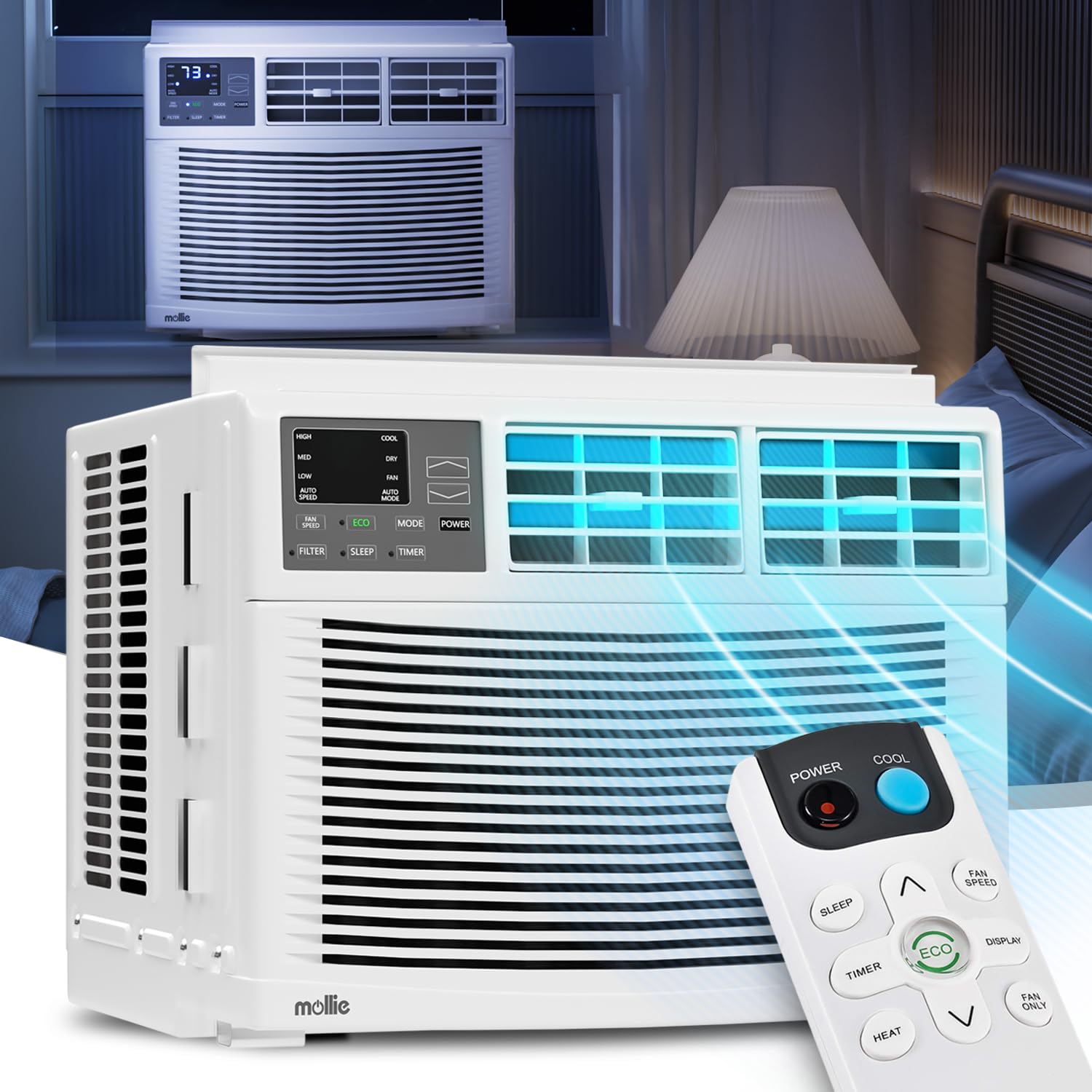 12000 BTU Window Air Conditioner - Powerful Cooling for Rooms Up to 450 Sq.Ft | 3-Speed Modes, Programmable Timer | Perfect for Bedrooms, Living Rooms & Home Offices