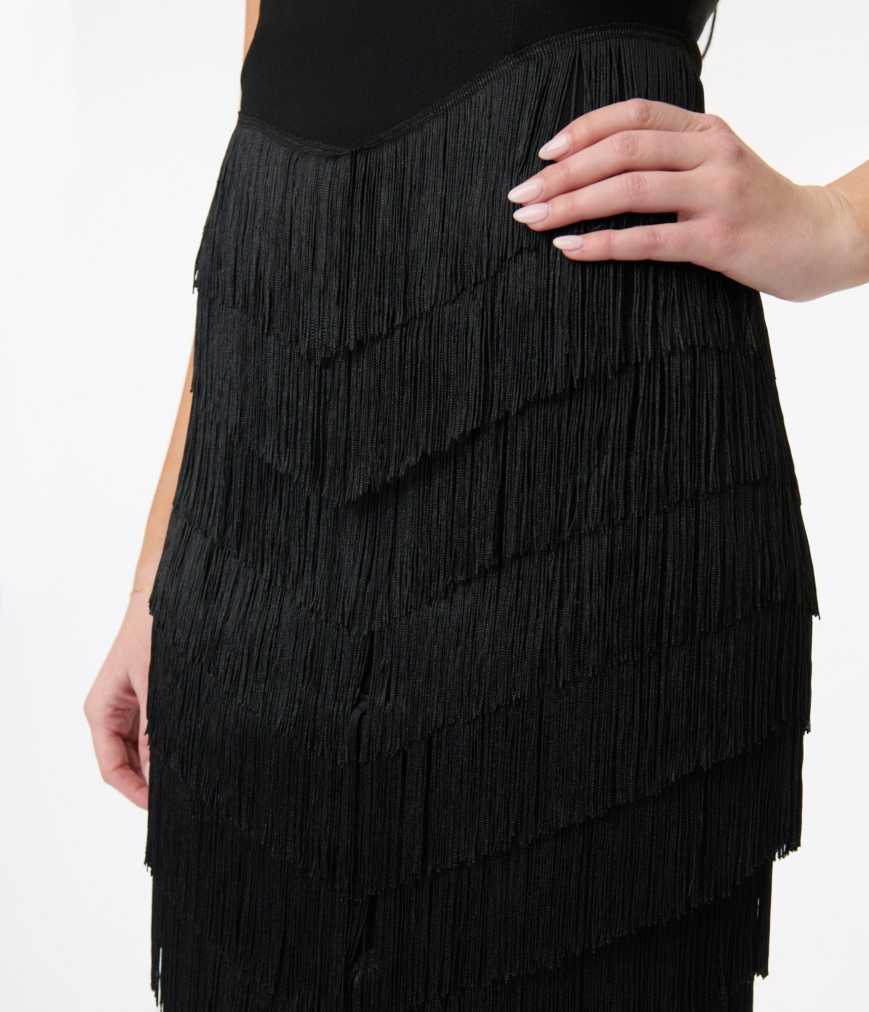 Vintage Black Chevron Fringe Pencil Dress for Women - Retro 50s Style Bodycon Cocktail Party Dress - Perfect for Evening Events, Date Nights & Special Occasions