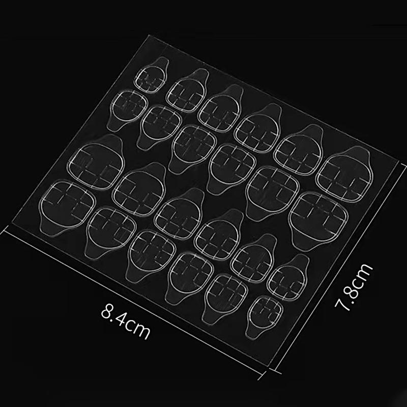 24pcs Press On Nail Sticker Tabs - Strong Adhesive Nail Glue Stickers for Fake Nails - Perfect for Manicures, Nail Art & Salon Use at Home