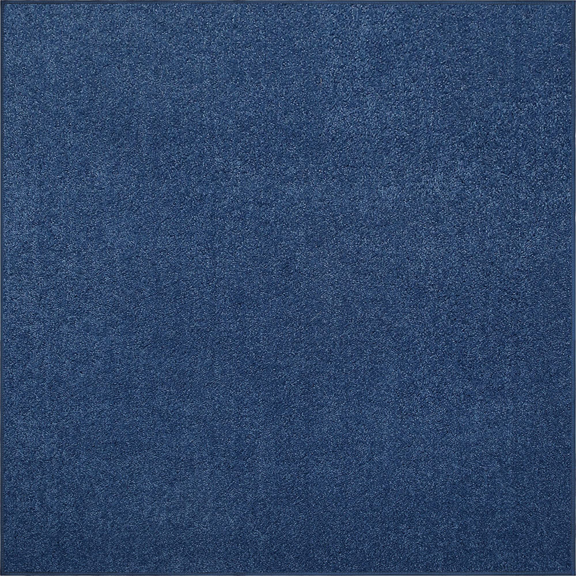 Royal Blue 4'x4' Square Indoor Area Rug - Soft Solid Color Carpet for Living Room, Bedroom & Home Decor