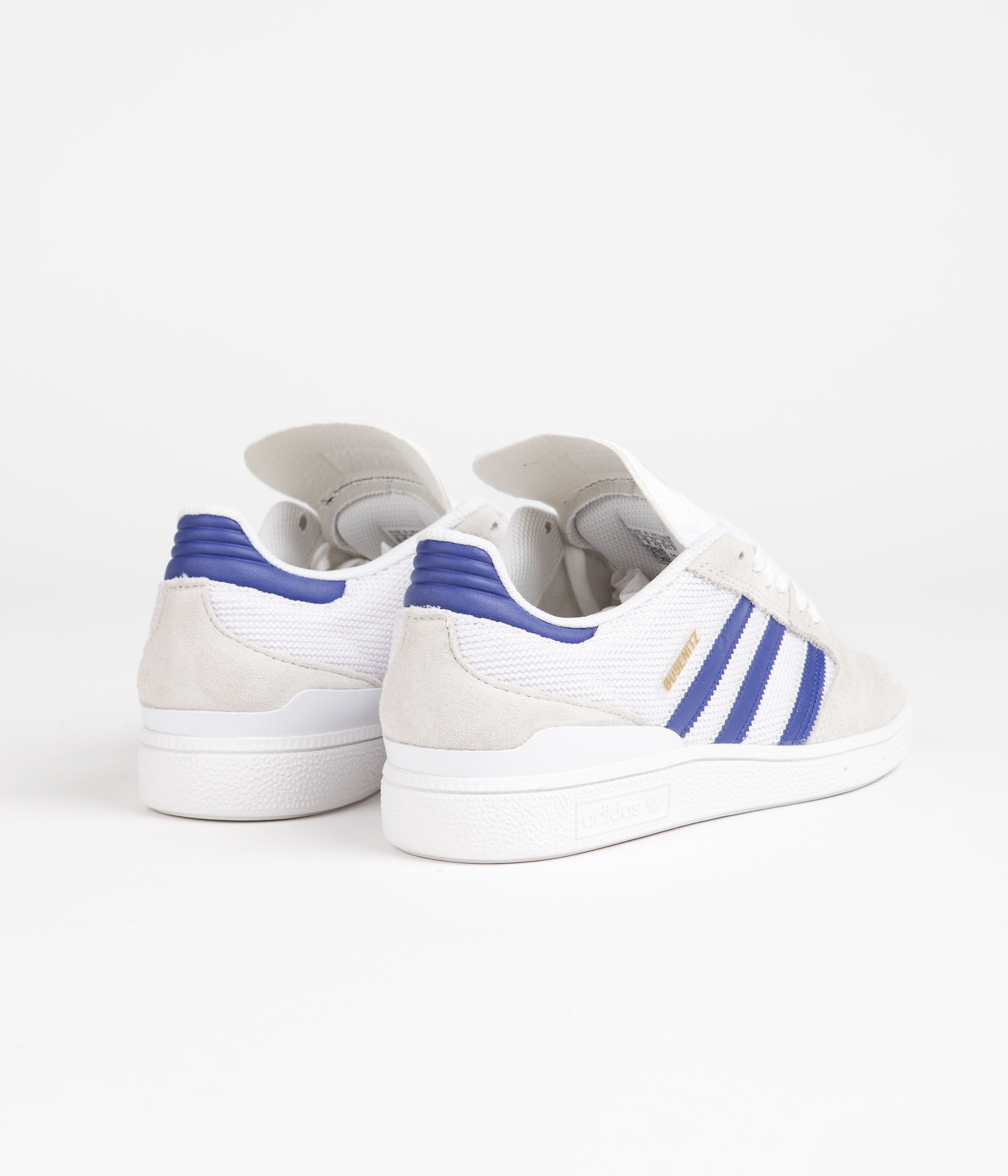 Adidas Busenitz Pro Skate Shoes for Men - Crystal White/Semi Lucid Blue/Gold Metallic - Durable Sneakers for Skateboarding & Streetwear Fashion