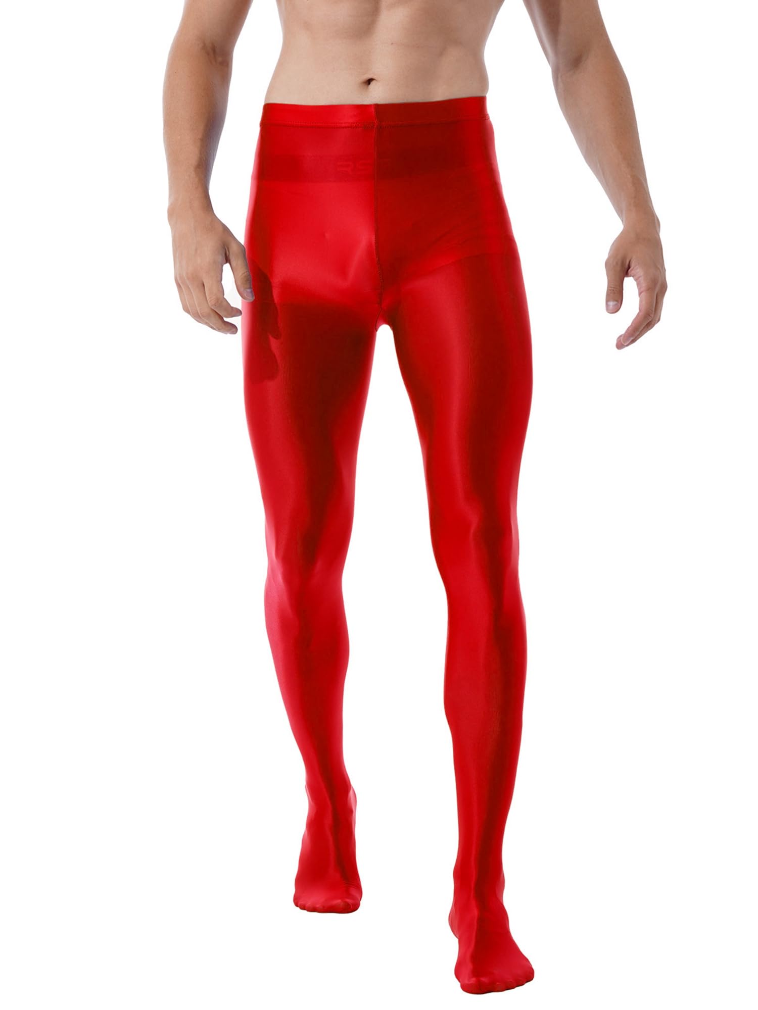 iiniim Men's Ultra Shiny Oil Glossy Pantyhose - High Elastic Opaque Tights & Stockings for Sexy Legwear | Perfect for Cosplay, Nightlife & Fashion Outfits