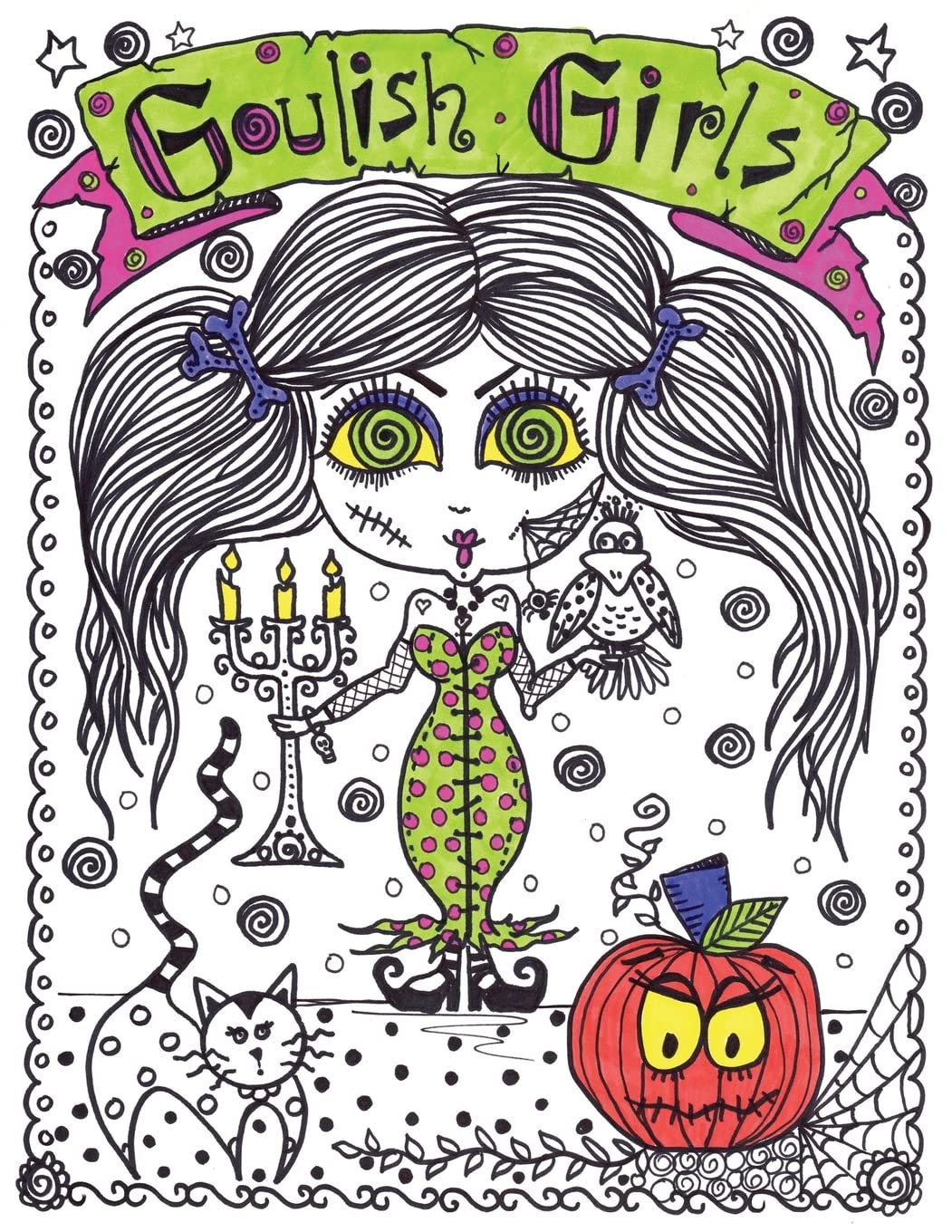 Ghoulish Girls Coloring Book for Adults & Teens - Spooky Halloween Art Therapy, Stress Relief & Creativity - Perfect for Relaxation, Gifts & Halloween Party Activities