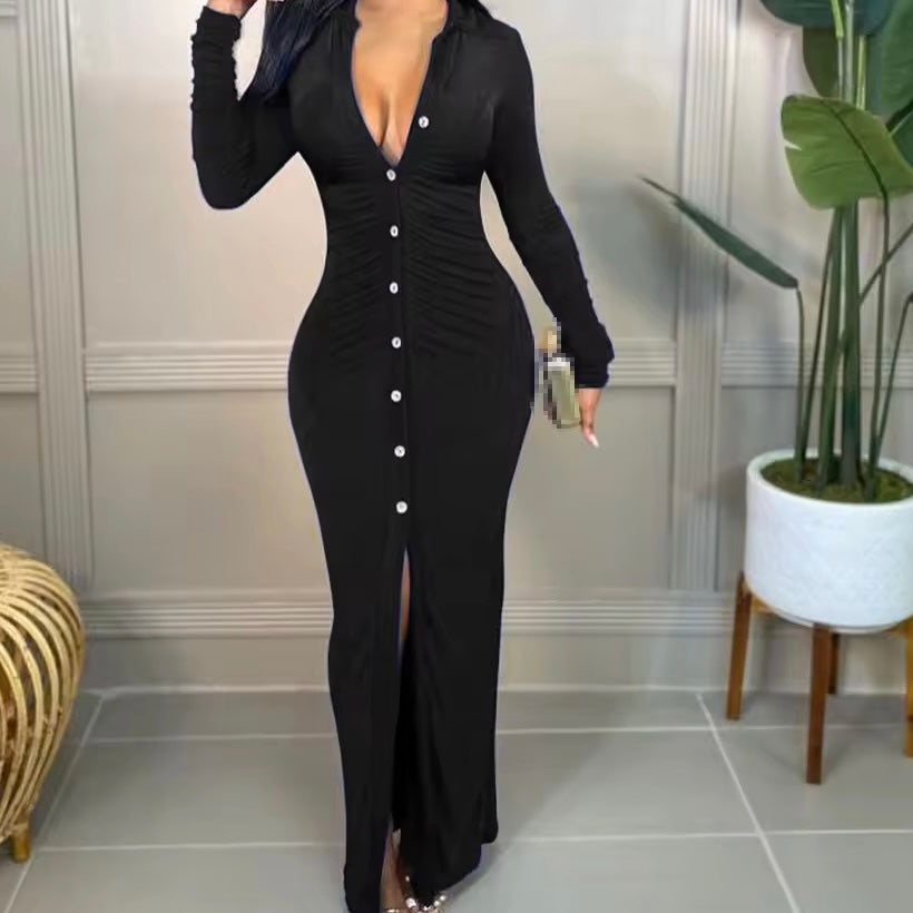 Penelope Soft Velvet Bodycon Maxi Dress for Women - Elegant Long Sleeve Party Gown for Evening Events, Date Night & Special Occasions