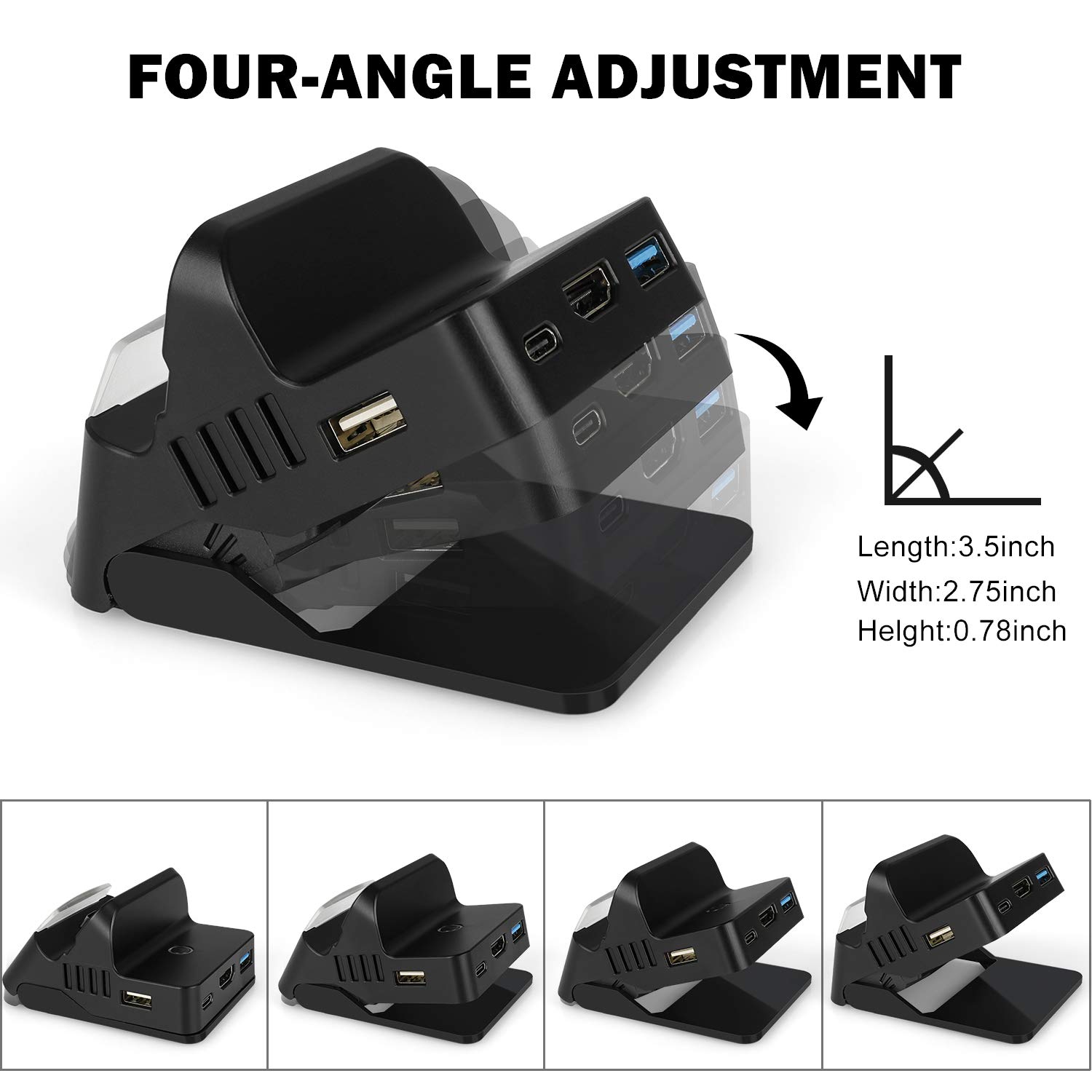 Nintendo Switch TV Dock Station - Portable Docking Base with HDMI & USB 3.0 Ports for Switch/Switch OLED - Fast Charging Adapter Cradle | Perfect for Home Gaming, Travel & Multiplayer Setup