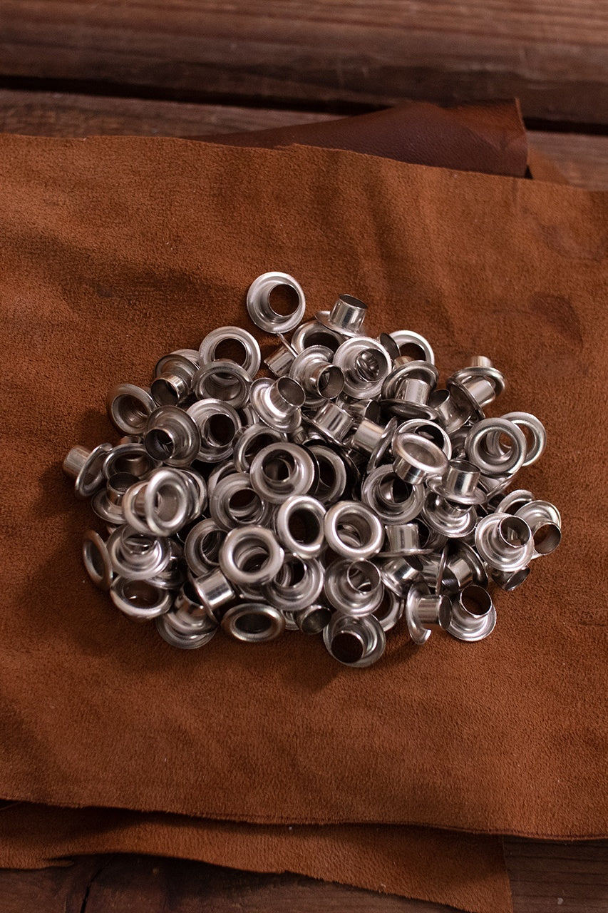 8.0mm Eyelet Shaft with 6.0mm Length & 14.8mm U-Shape - Brass/Nickel Finish for Jewelry Making & Leather Craft Accessories