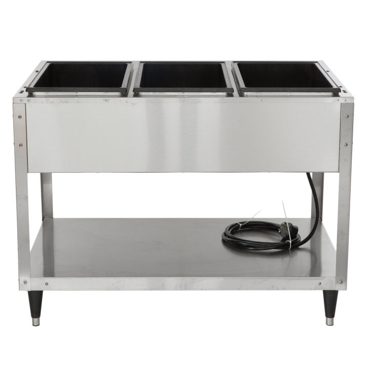 Vollrath ServeWell SL-46 Commercial Hot Food Table with 3 Wells & Undershelf - 120V 2100W Electric Buffet Warmer for Catering, Restaurants & Buffet Service