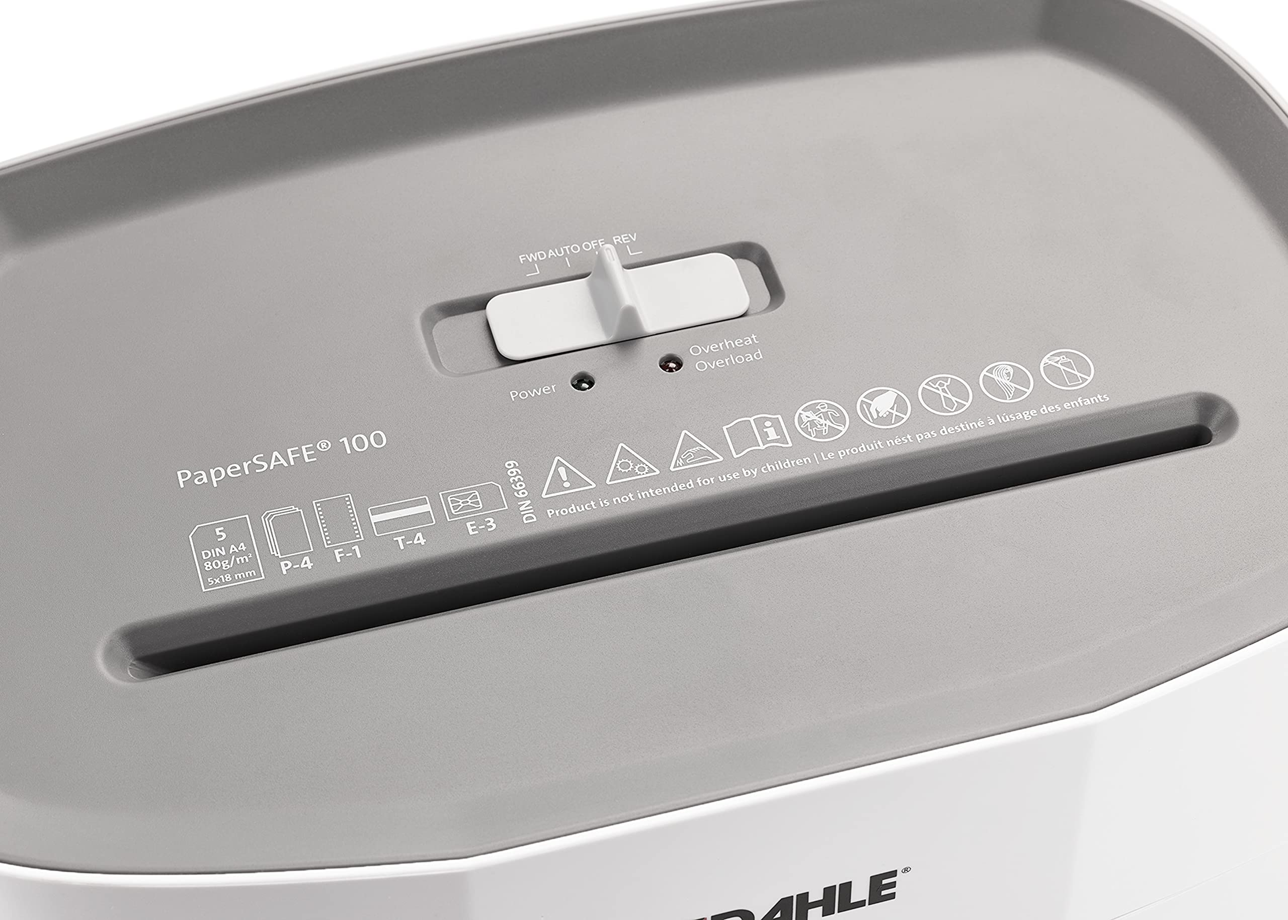 Dahle PaperSAFE PS 100 Oil-Free Paper Shredder with Jam Protection | P-4 Security Level | Shreds 5 Sheets, Staples, Paper Clips & Credit Cards | Ideal for Home Office & Small Business Document Security