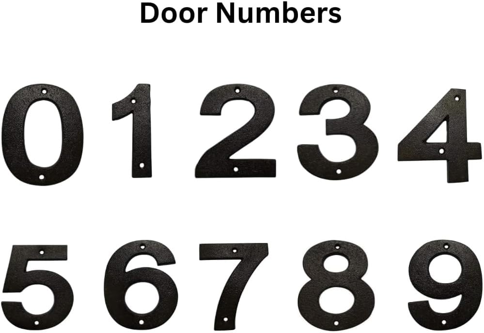 5 Inch Black Metal House Numbers for Outside - Durable Address Numbers for Door, Mailbox & Fence (Set of 1) - Perfect for Home, Office & Apartment Identification