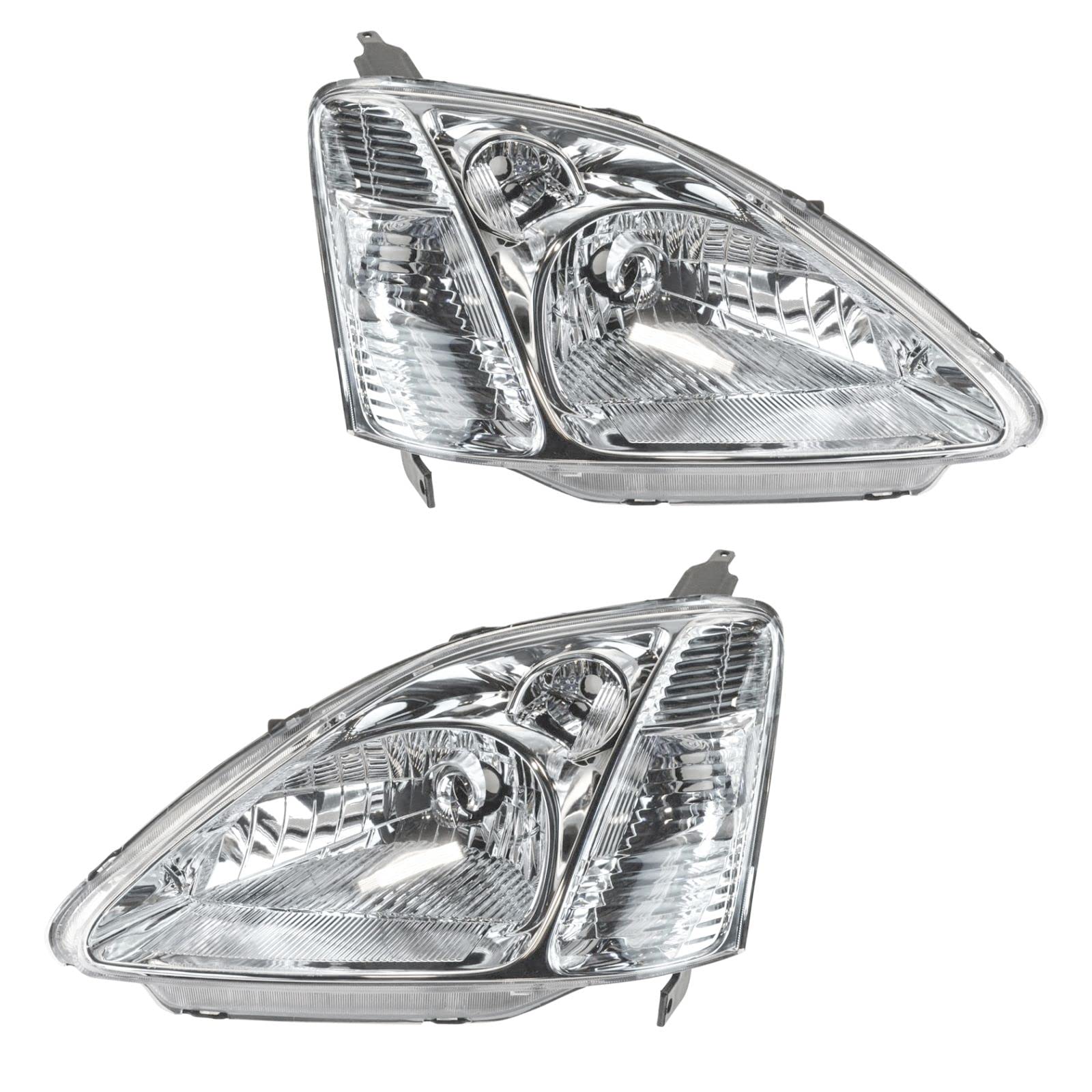 2002-2003 Honda Civic Headlight Assembly Set - Driver & Passenger Side Replacement (HO2518103 HO2519103) | Perfect for Night Driving & Foggy Conditions